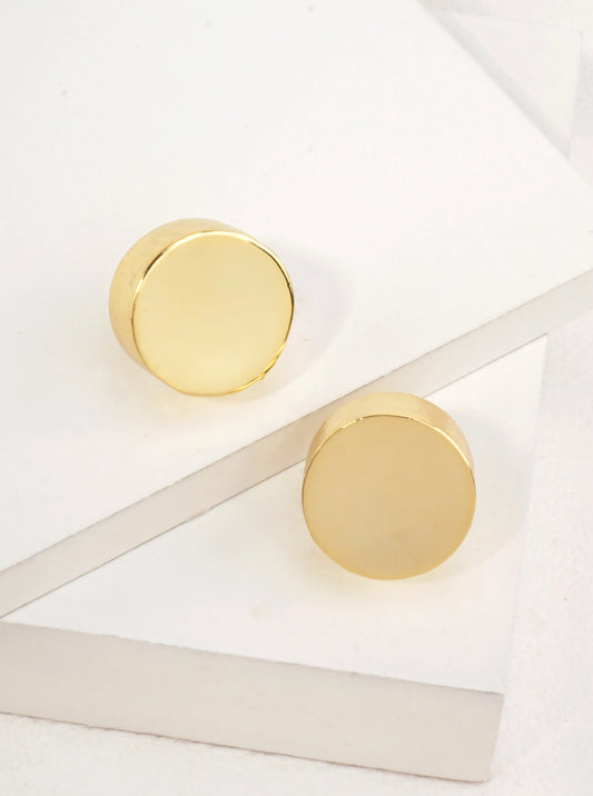 14K-Gold Dipped Modern Disc Earrings