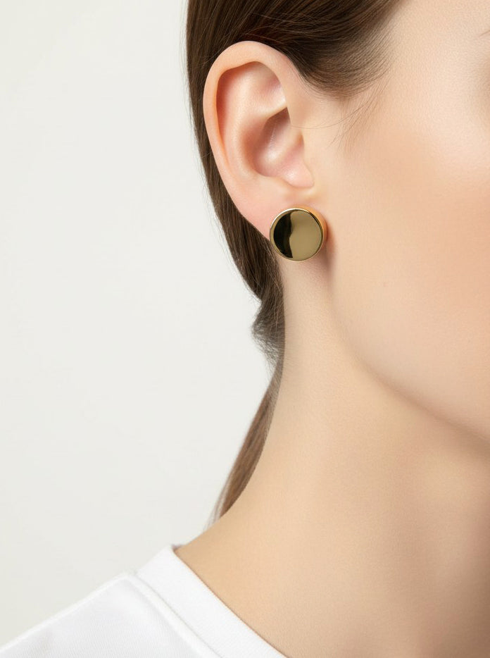 14K-Gold Dipped Modern Disc Earrings