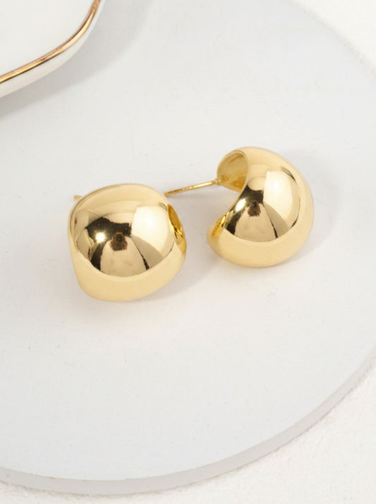 14K-Gold Dipped Sculptural Stud Earrings