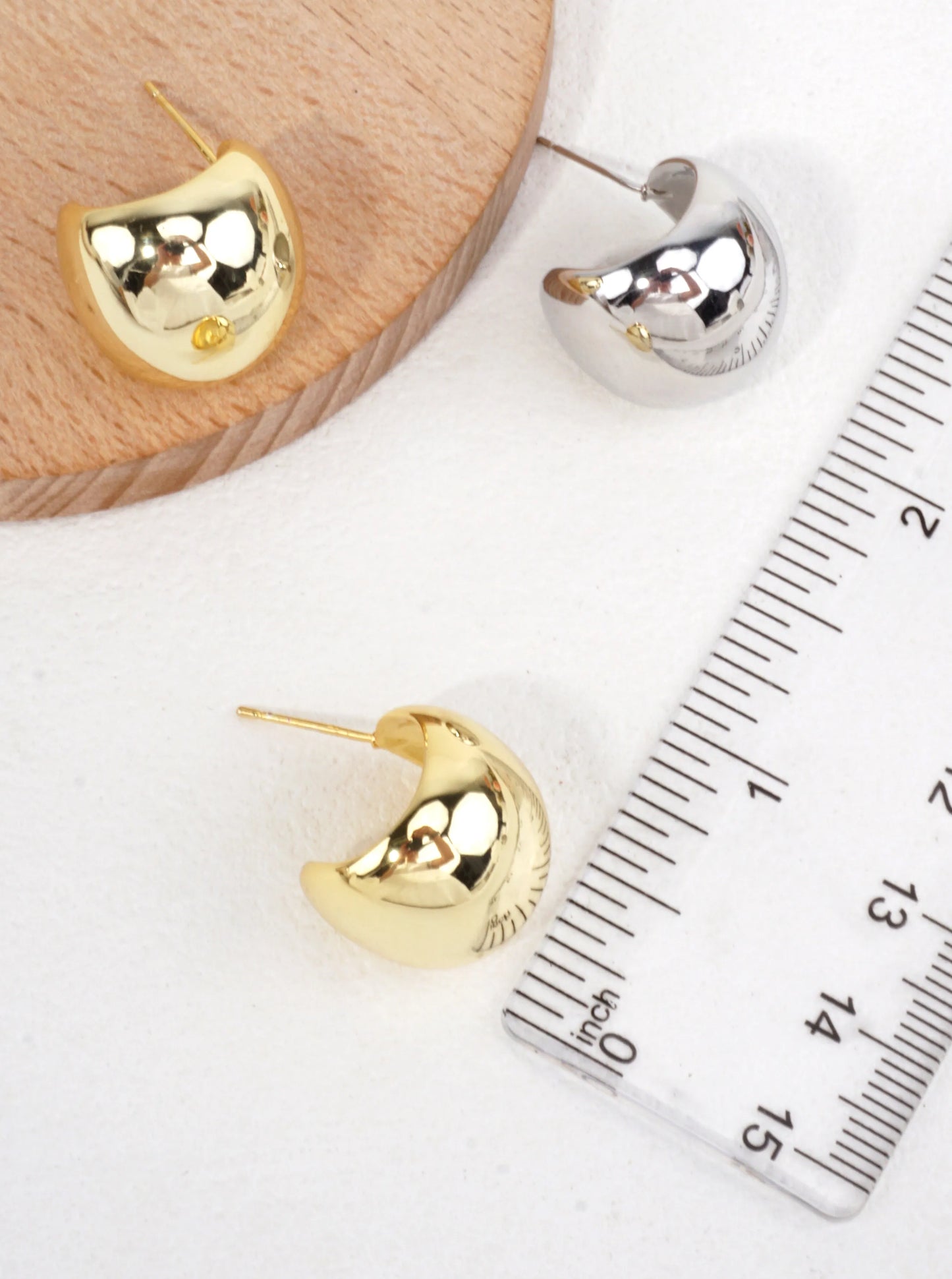 14K-Gold Dipped Sculptural Stud Earrings