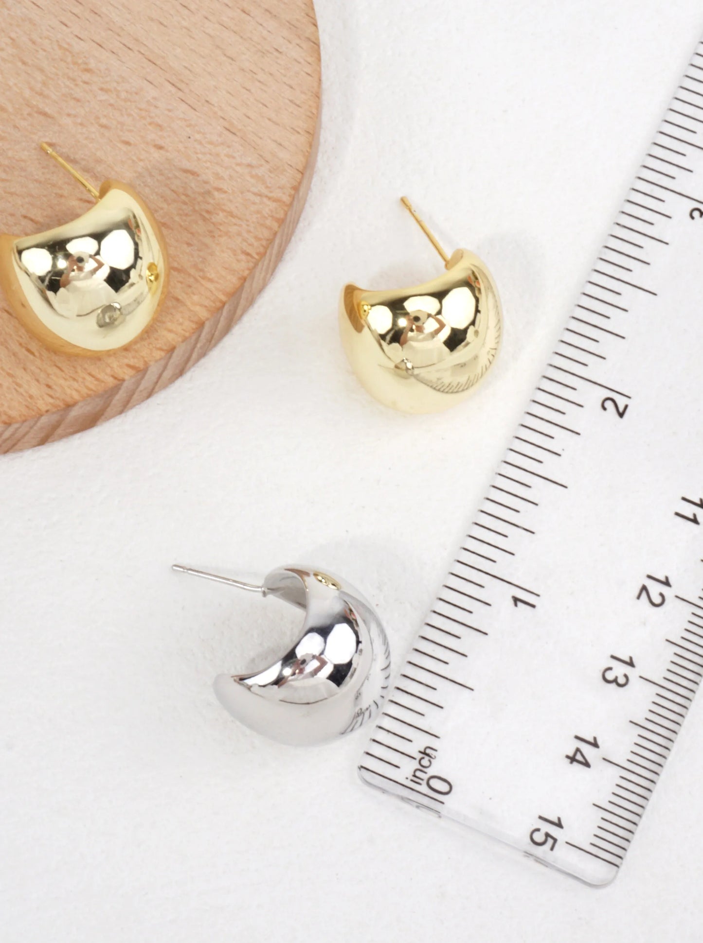 14K-Gold Dipped Sculptural Stud Earrings
