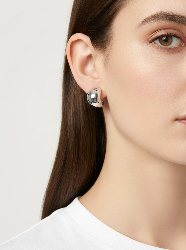 14K-Gold Dipped Sculptural Stud Earrings