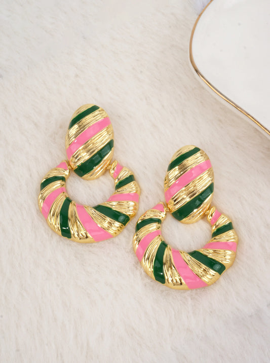 14K-Gold Dipped Geometric Enamel Drops