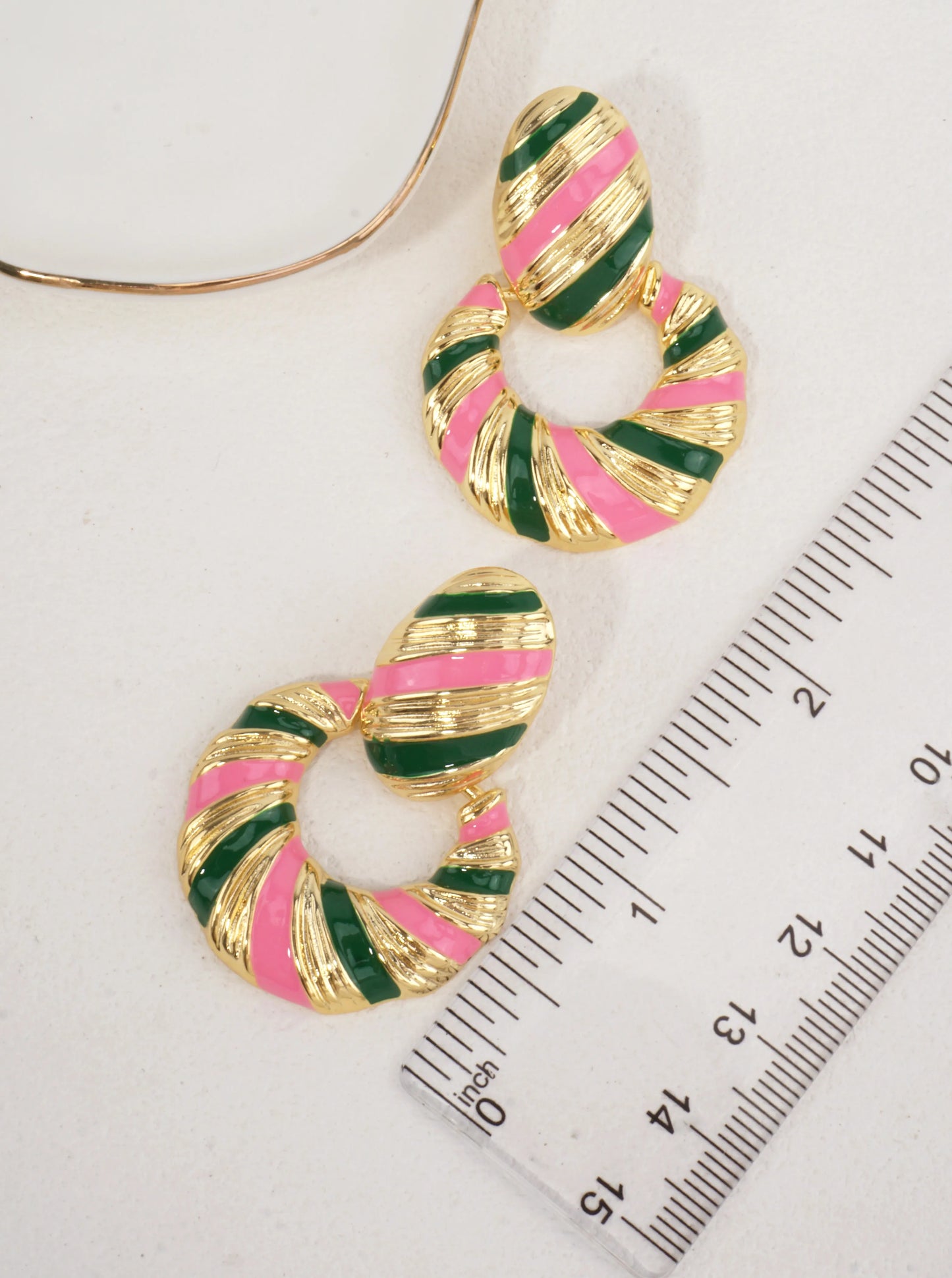 14K-Gold Dipped Geometric Enamel Drops
