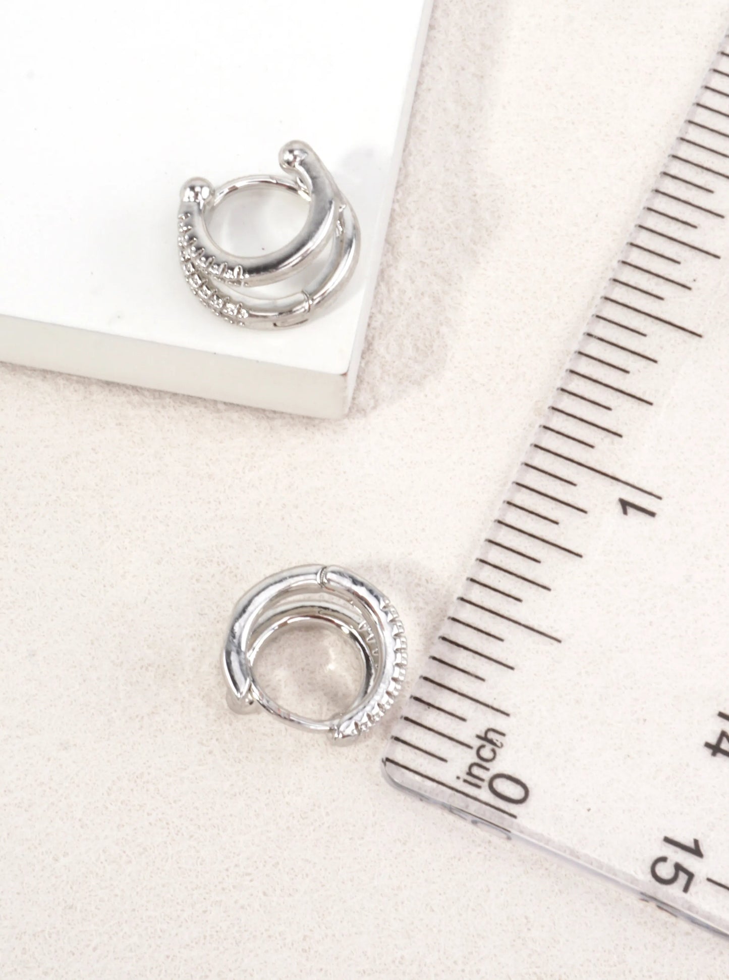 14K Gold-Dipped Double Hoop CZ Earrings