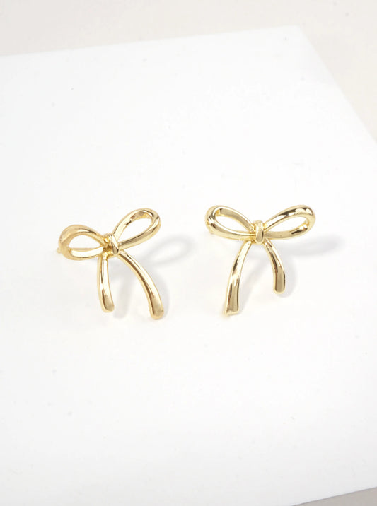 14K Gold-Dipped Bow Stud Earrings
