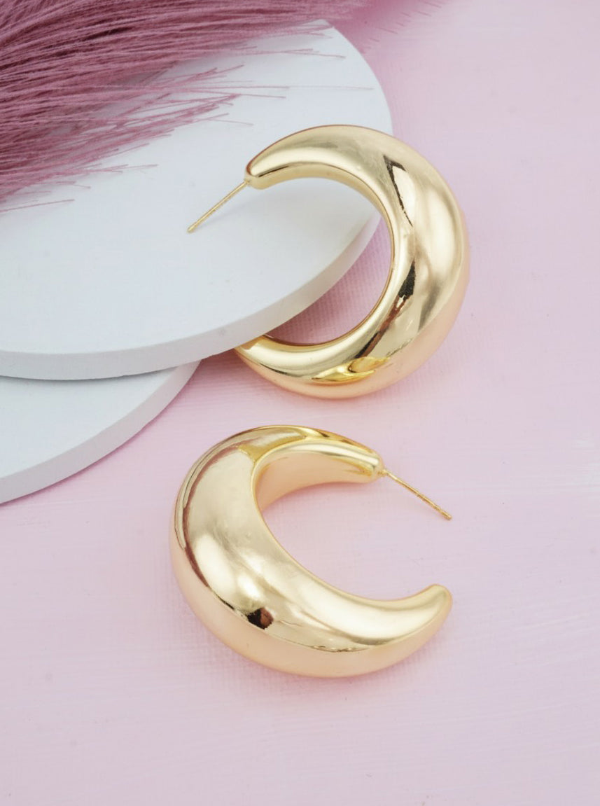 14K Gold-Dipped Chunky C Hoop Earrings