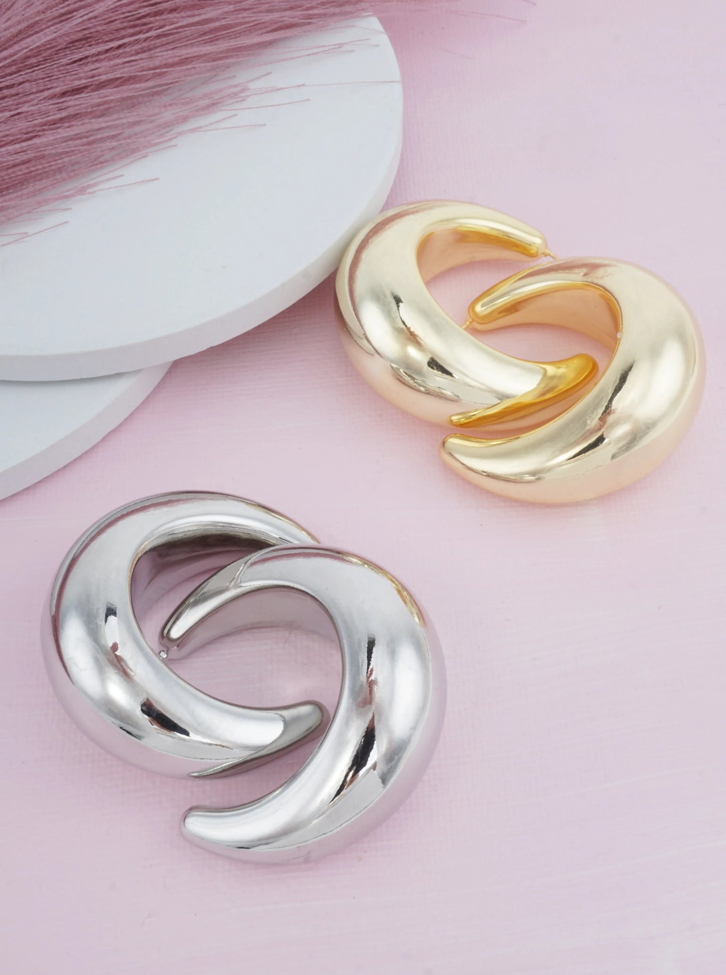 14K Gold-Dipped Chunky C Hoop Earrings