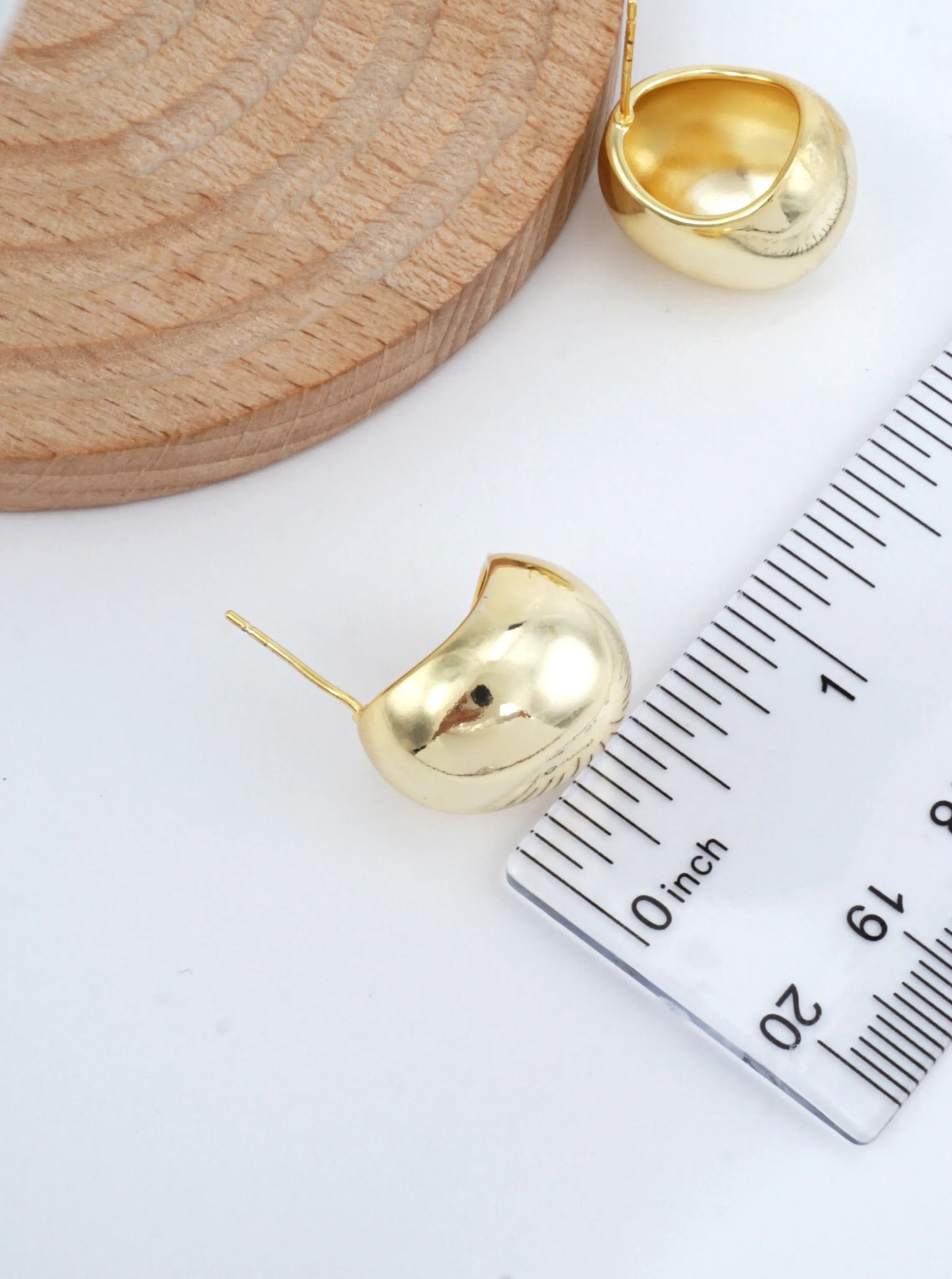 14K Gold-Dipped Organic Dome Stud Earrings