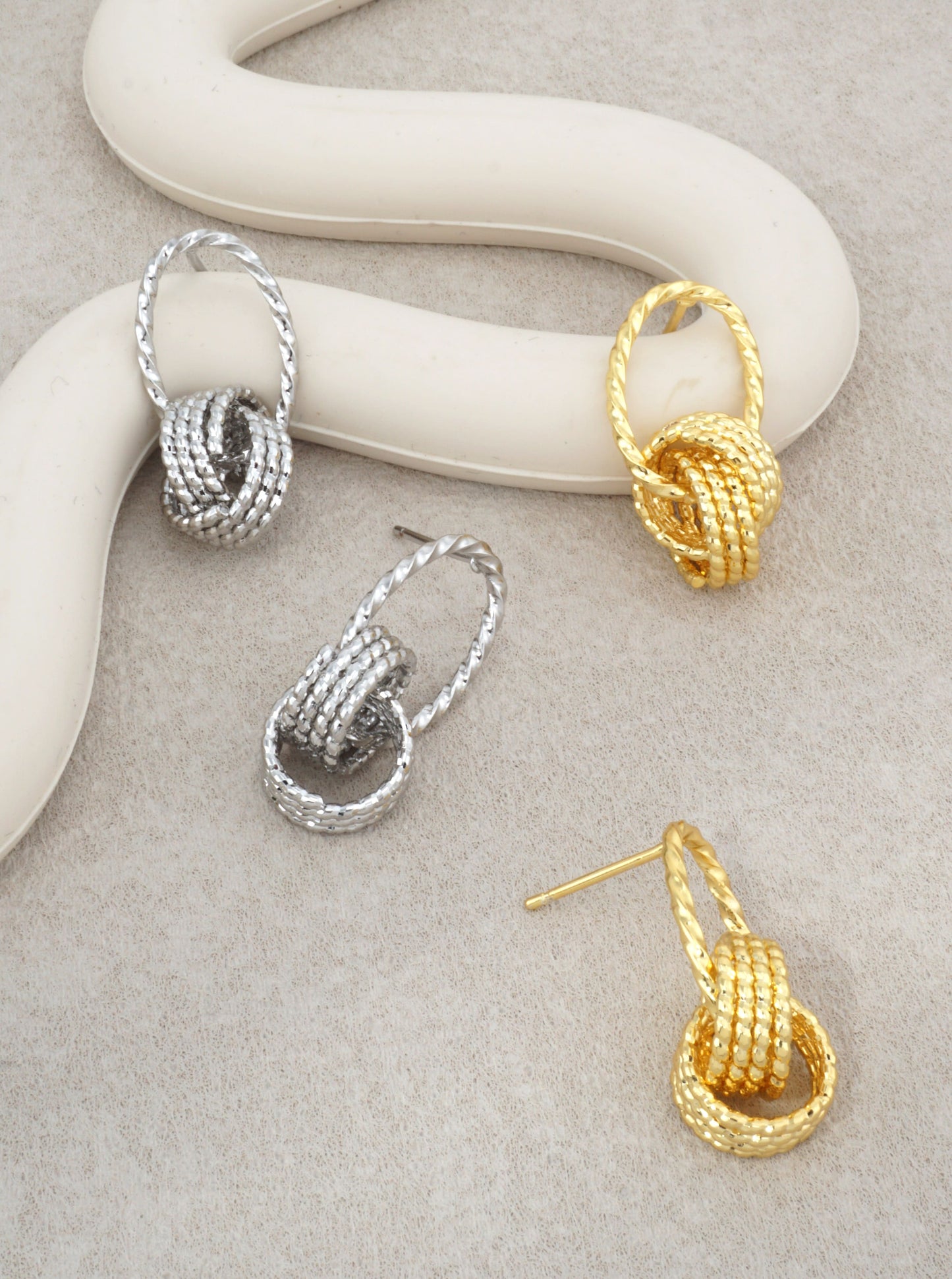 14K Gold-Dipped Knot Hoop Earrings