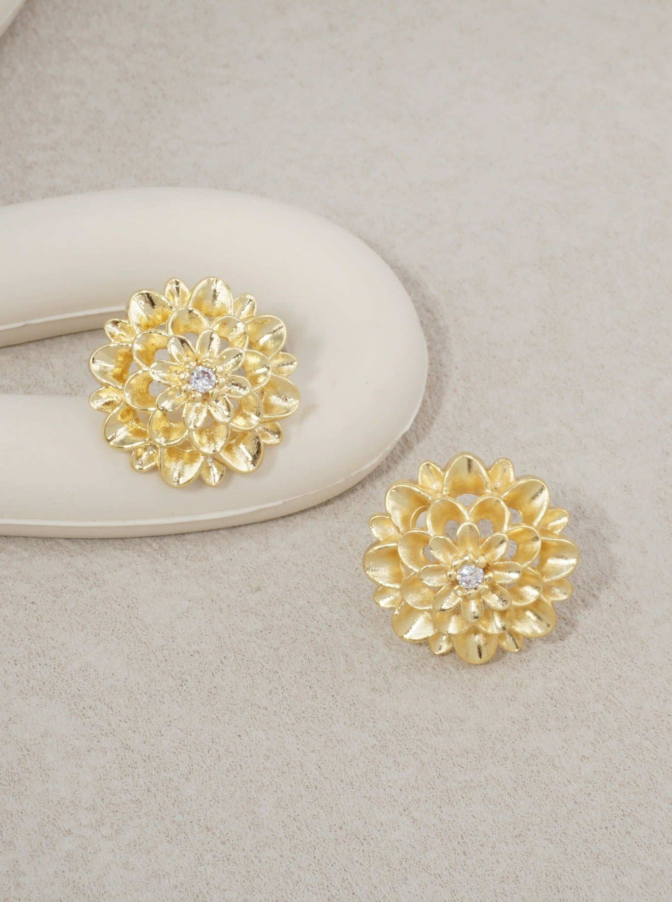 14K Gold-Dipped Floral Stud Earrings
