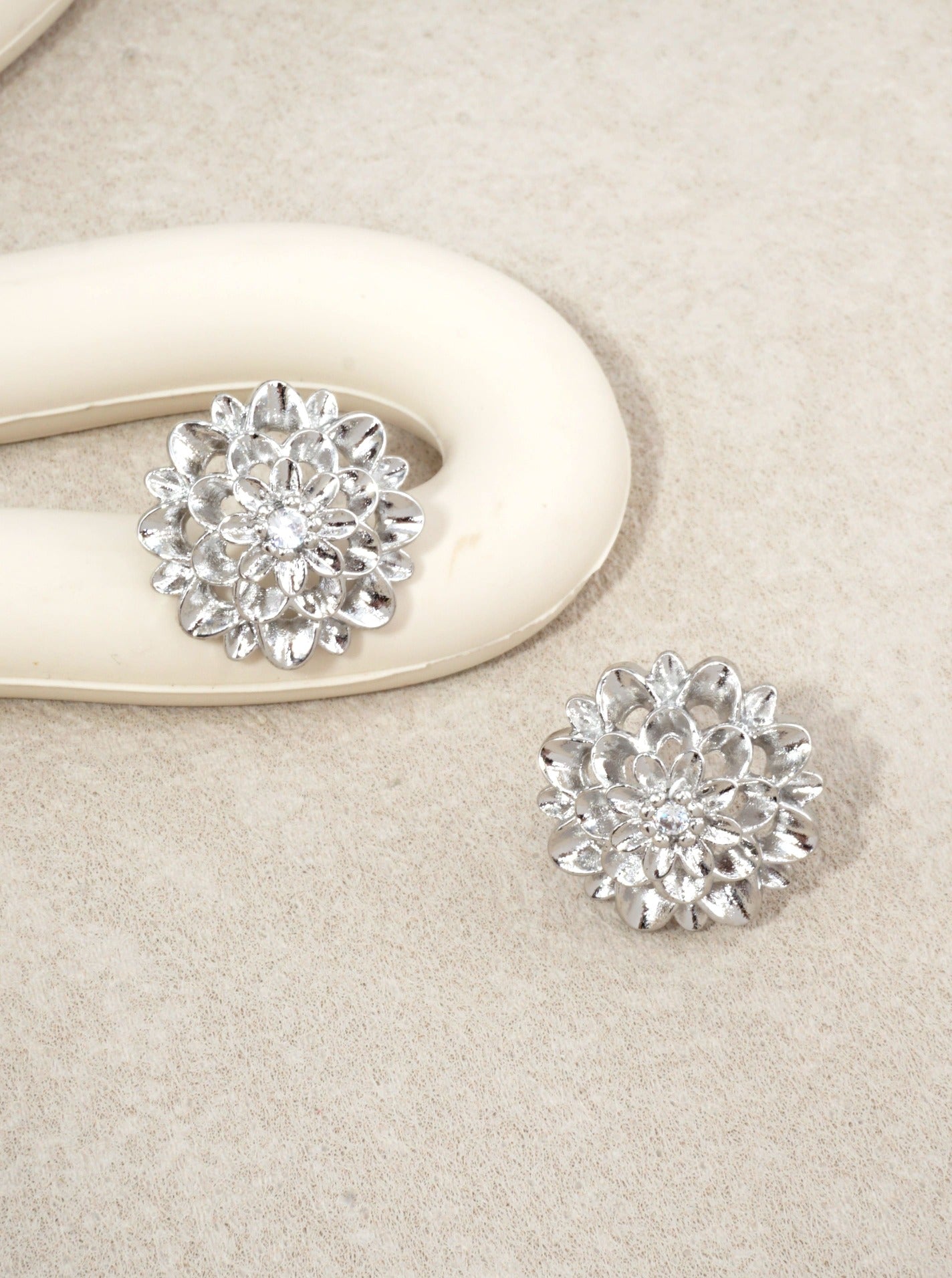 14K Gold-Dipped Floral Stud Earrings