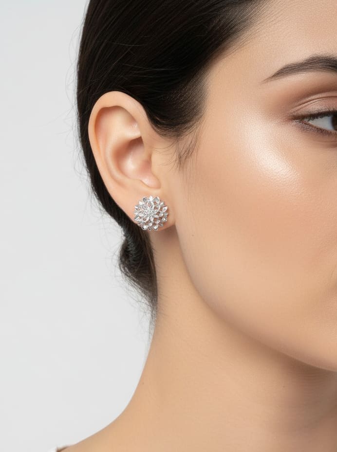 14K Gold-Dipped Floral Stud Earrings