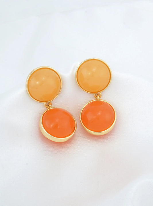 14K Gold-Dipped Two-Tone Resin Drop Earrings