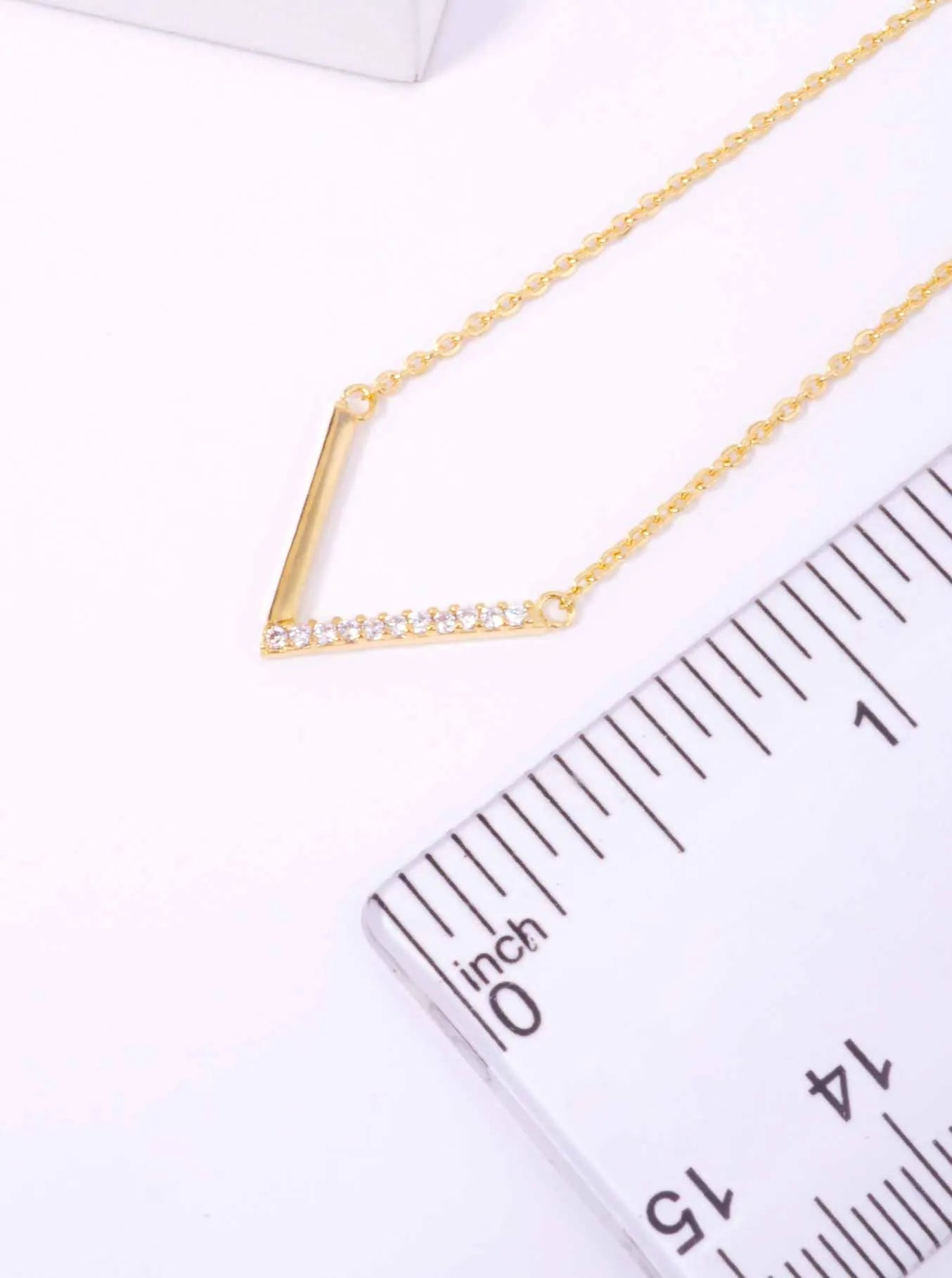CZ Triangle 18K-Gold-Dipped Layered Necklace