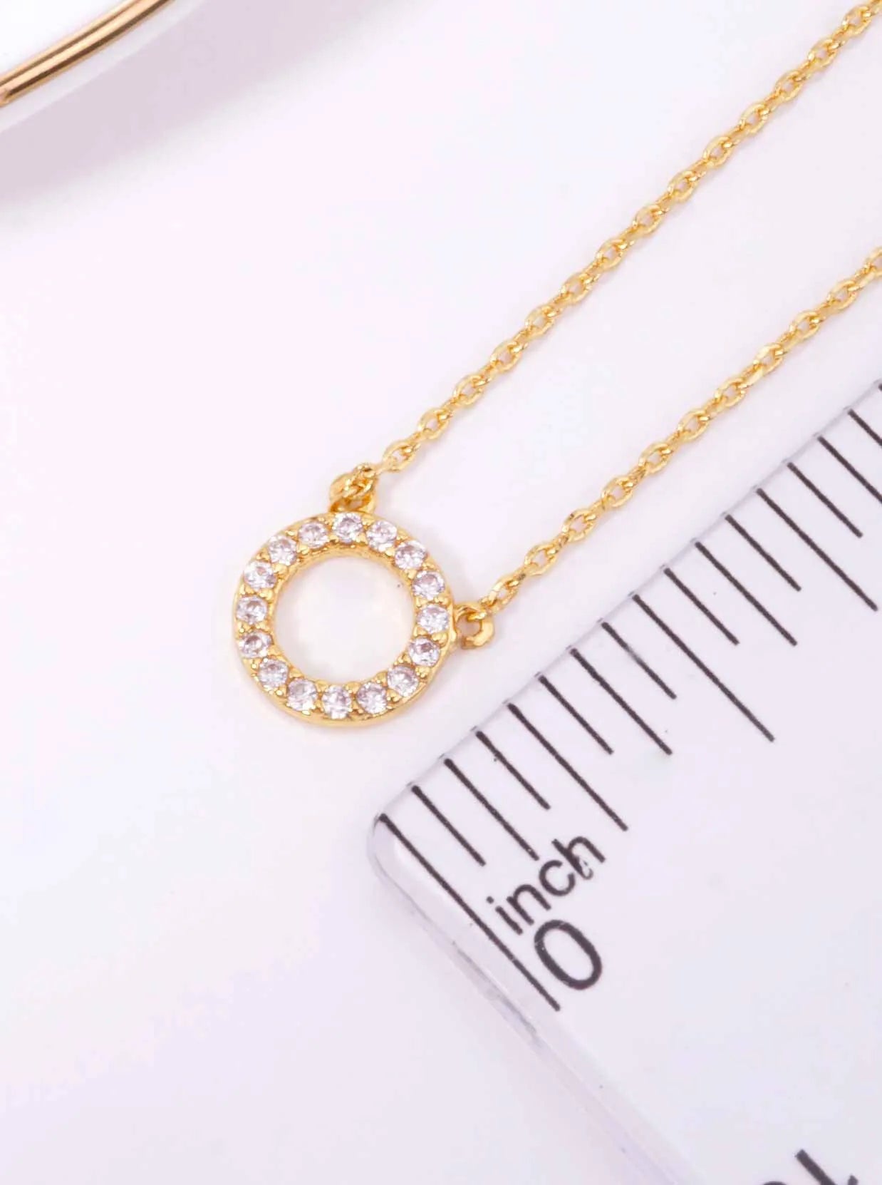 CZ Double Circle 18K-Gold-Dipped Layered Necklace