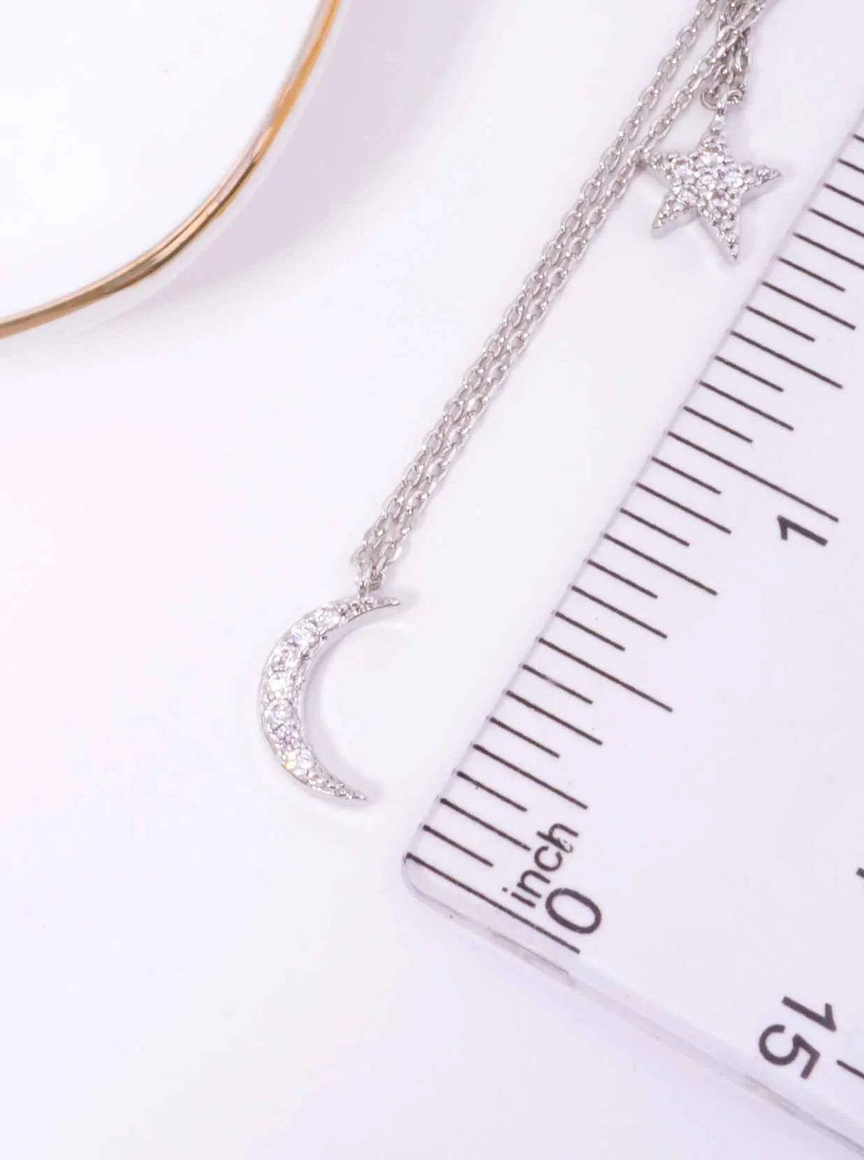 CZ Star Moon 18K-Gold-Dipped Layered Necklace