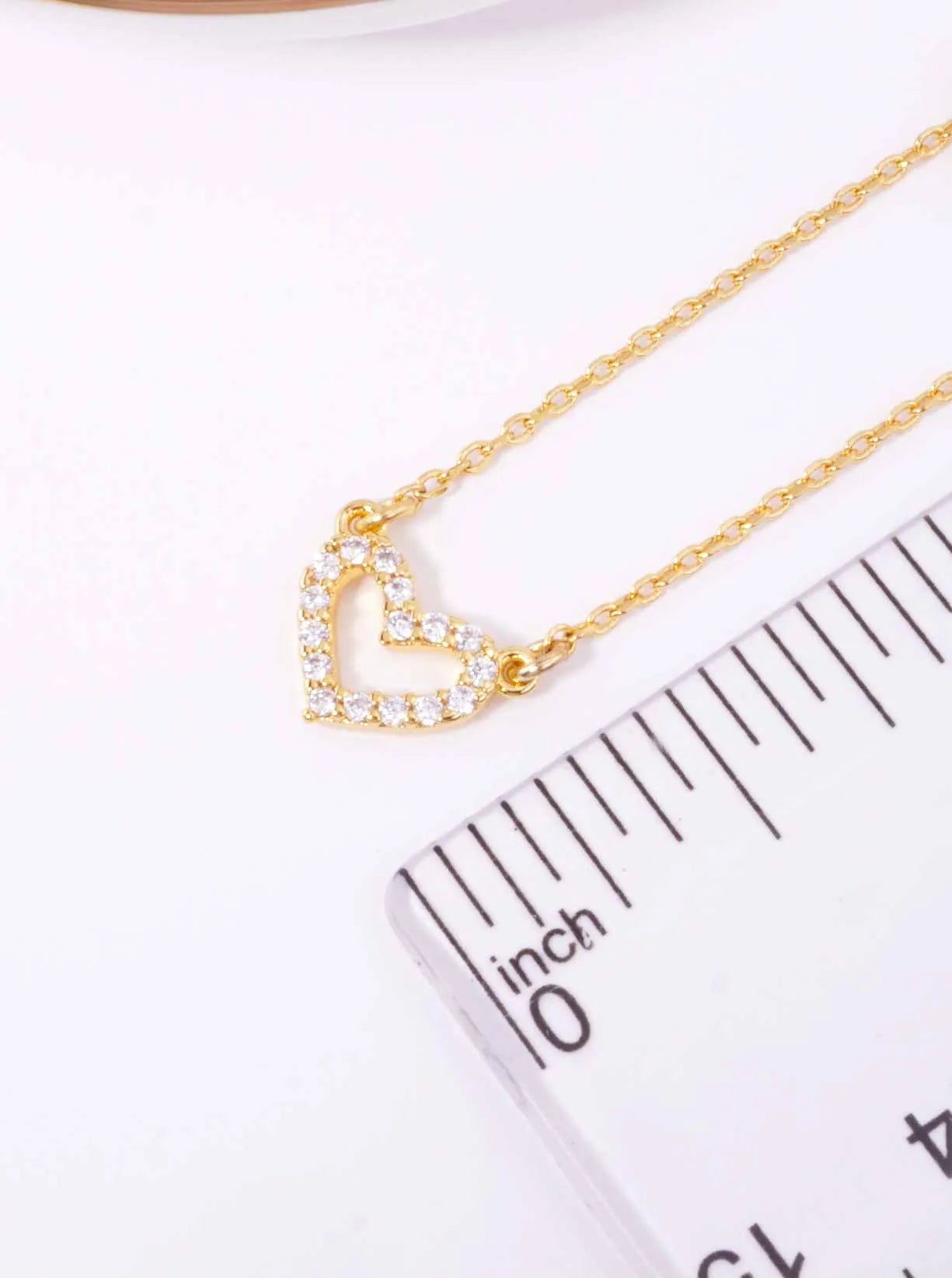 CZ Double Heart 18K-Gold-Dipped Layered Necklace