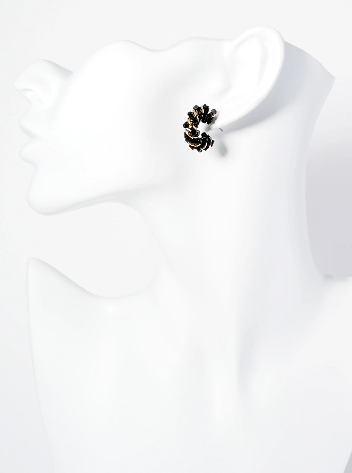 Dainty 20mm Hoop Earrings Wrapped With Glass Beads