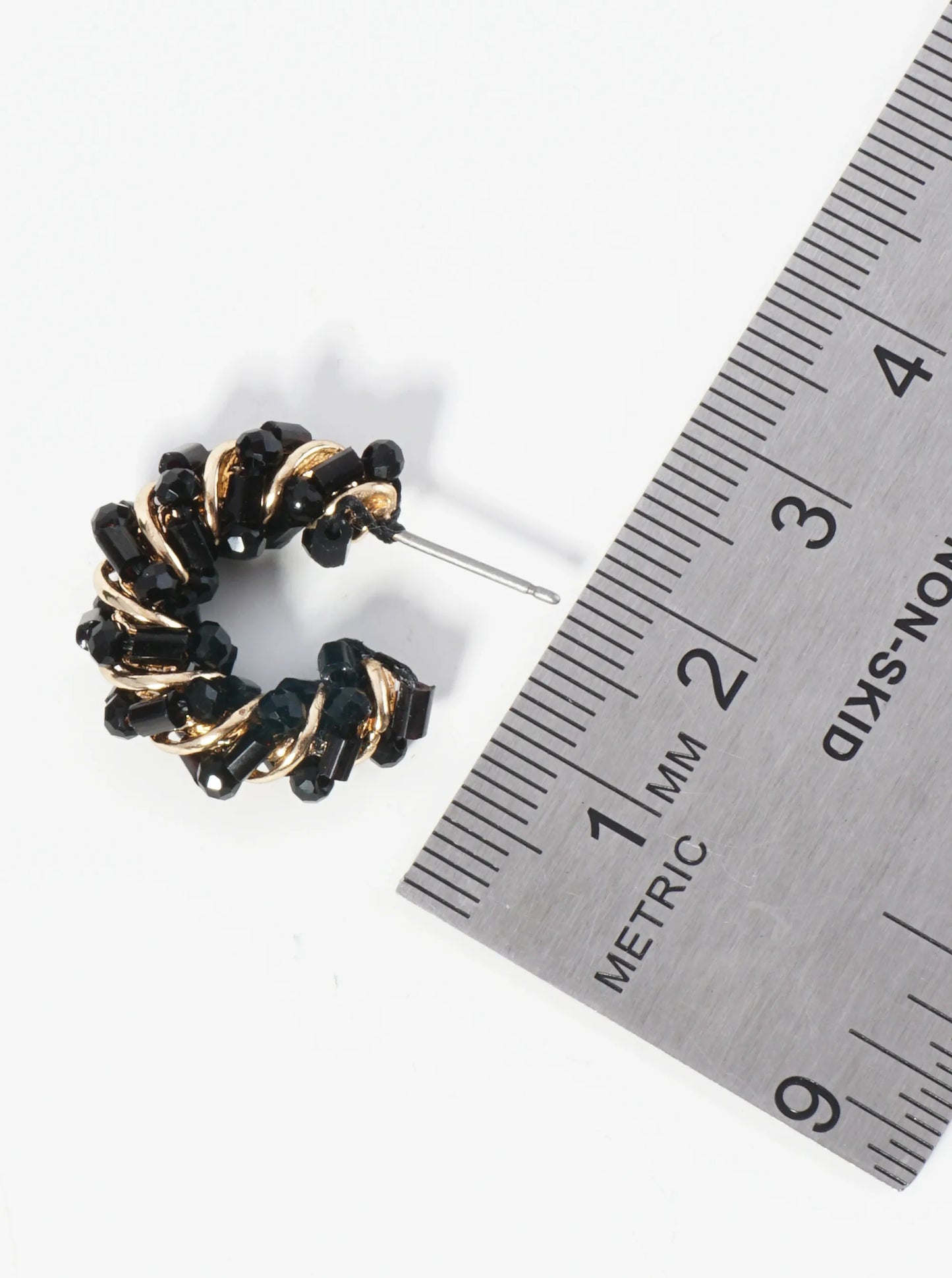 Dainty 20mm Hoop Earrings Wrapped With Glass Beads