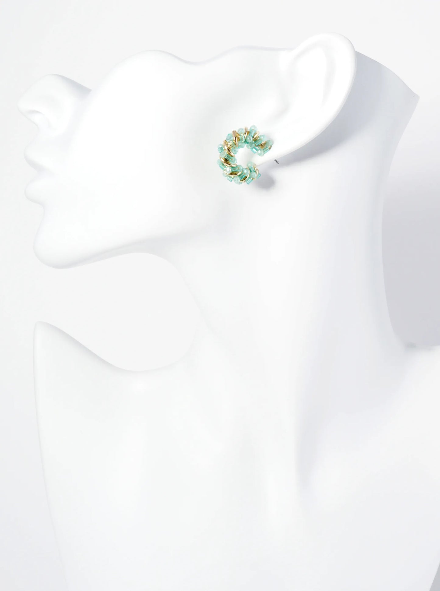 Dainty 20mm Hoop Earrings Wrapped With Glass Beads