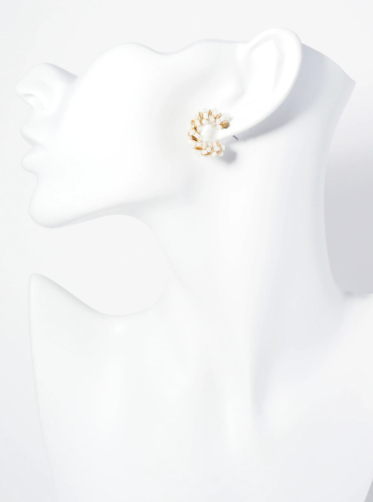 Dainty 20mm Hoop Earrings Wrapped With Glass Beads