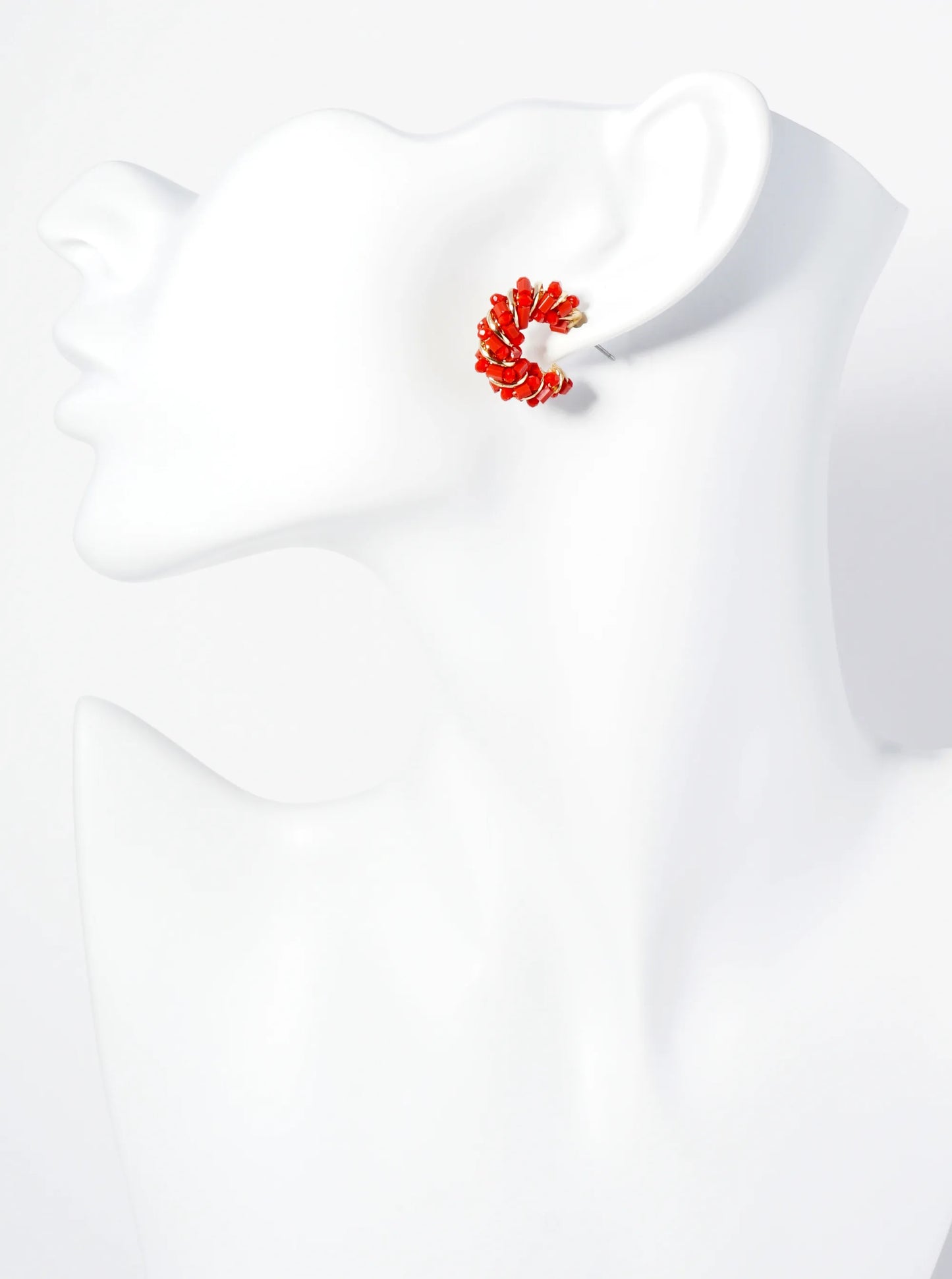 Dainty 20mm Hoop Earrings Wrapped With Glass Beads
