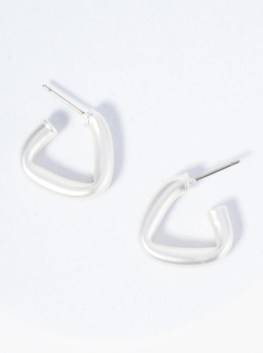 Dainty 20mm Triangle Hoop Earrings