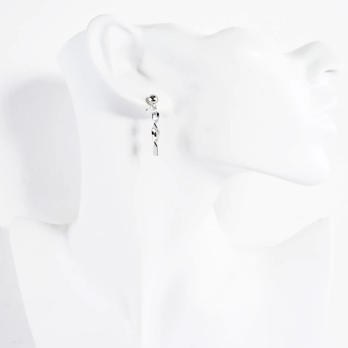 Dainty Brass Swirl Bar Drop Earrings