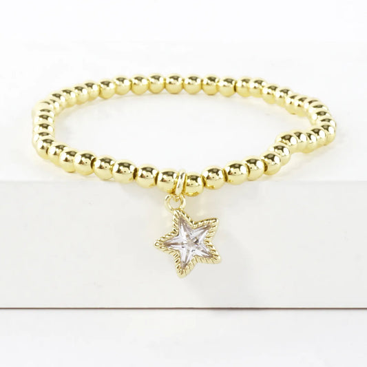 Dainty CZ Star Charm Stainless Steel Bracelet