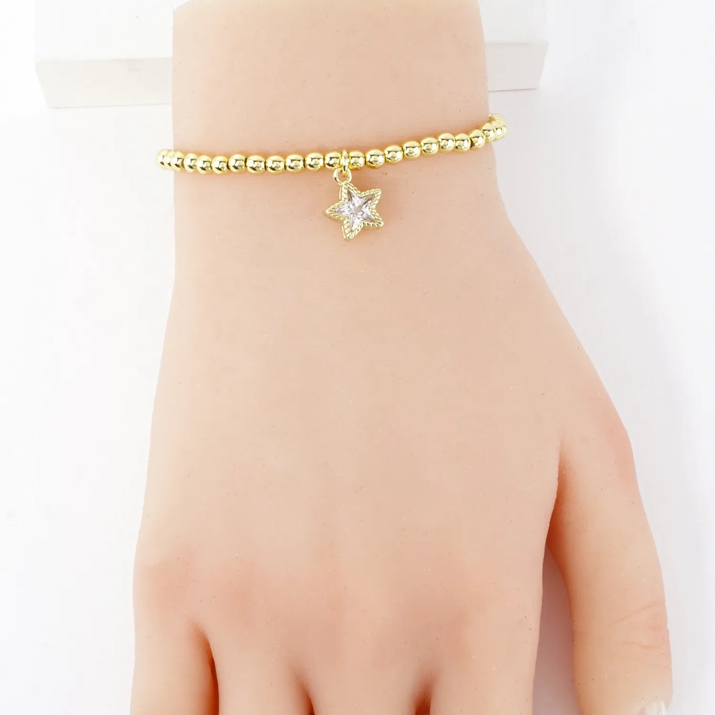 Dainty CZ Star Charm Stainless Steel Bracelet