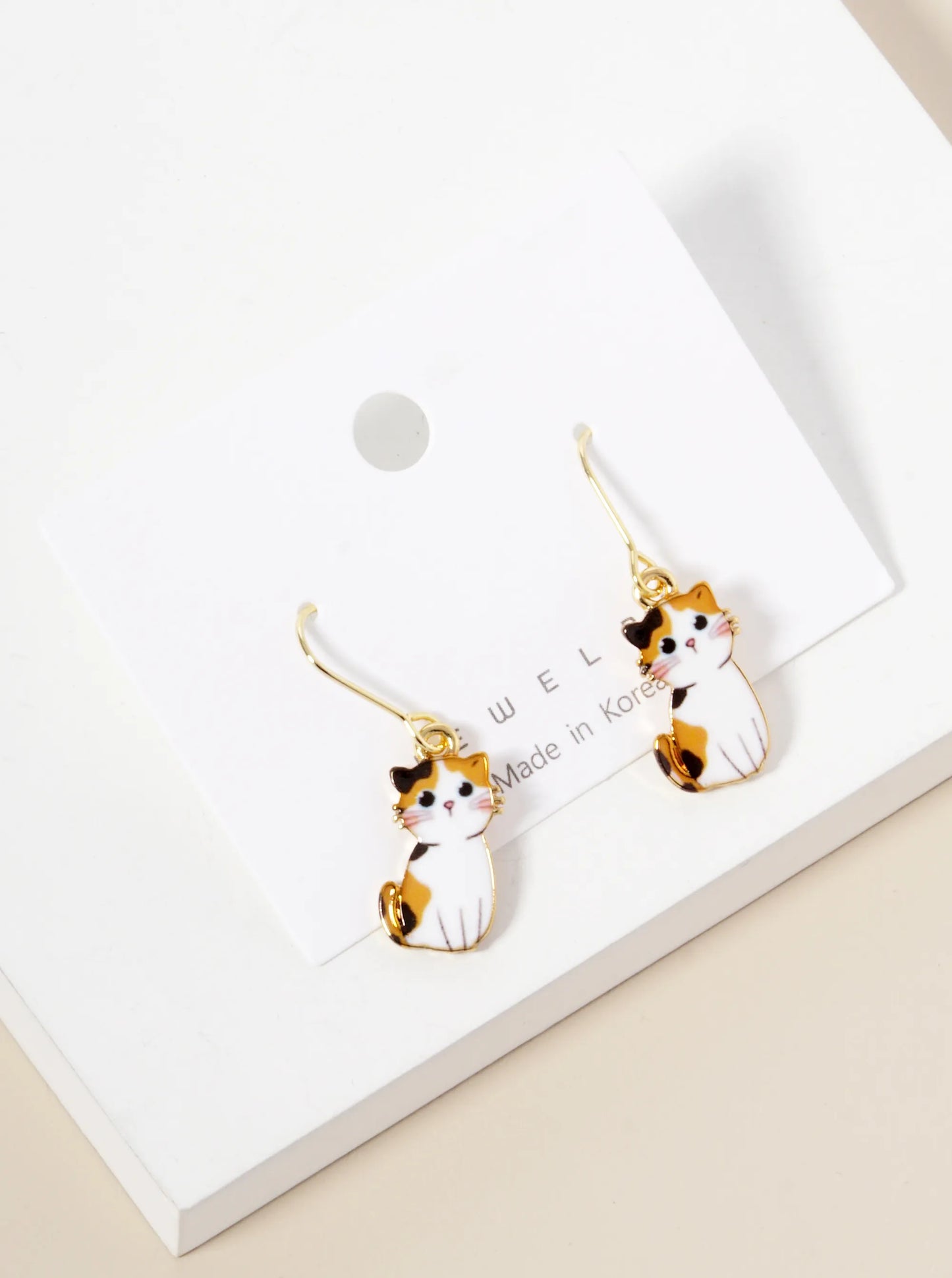 Dainty Cat Dangle Drop Earrings