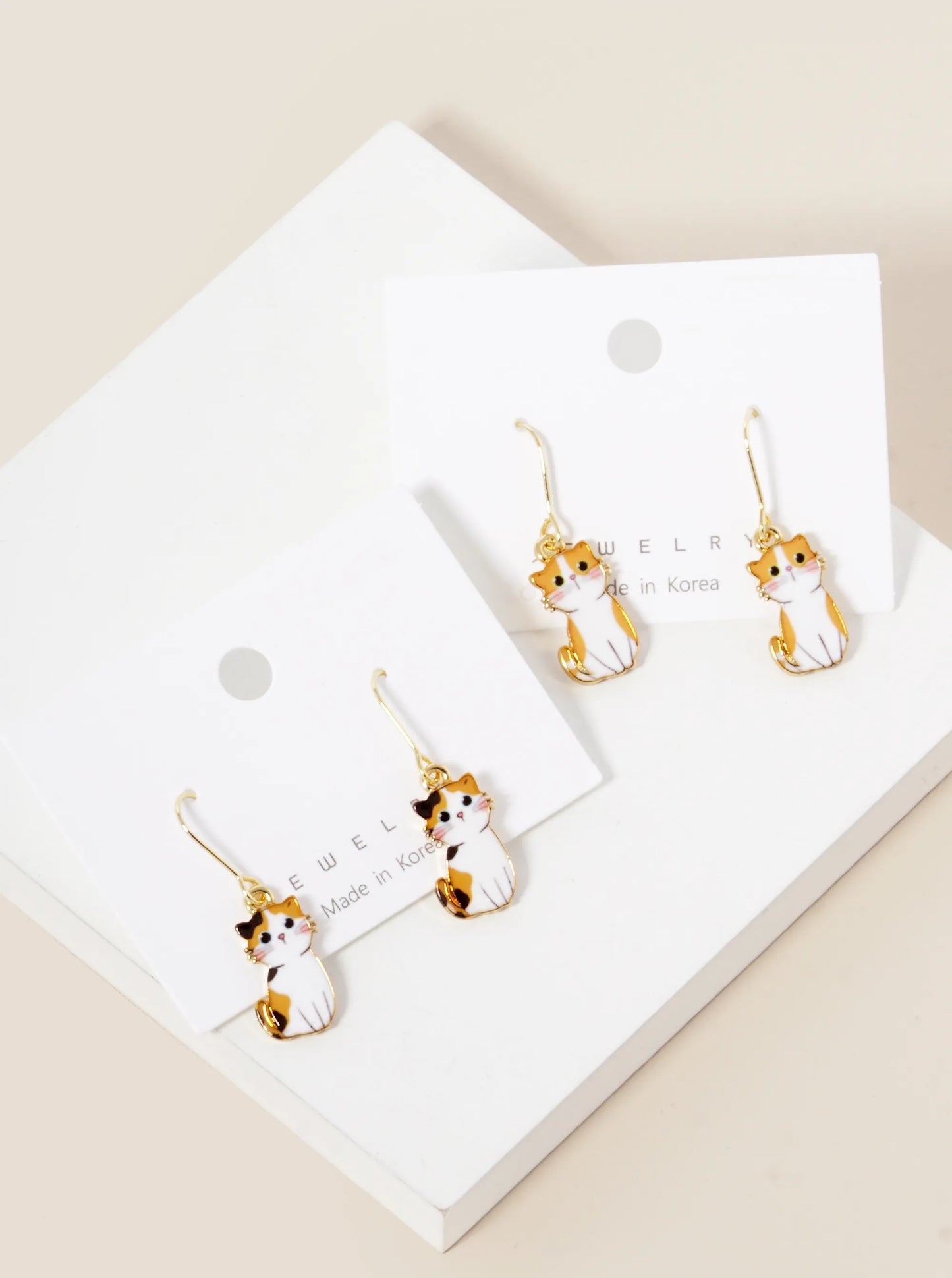 Dainty Cat Dangle Drop Earrings