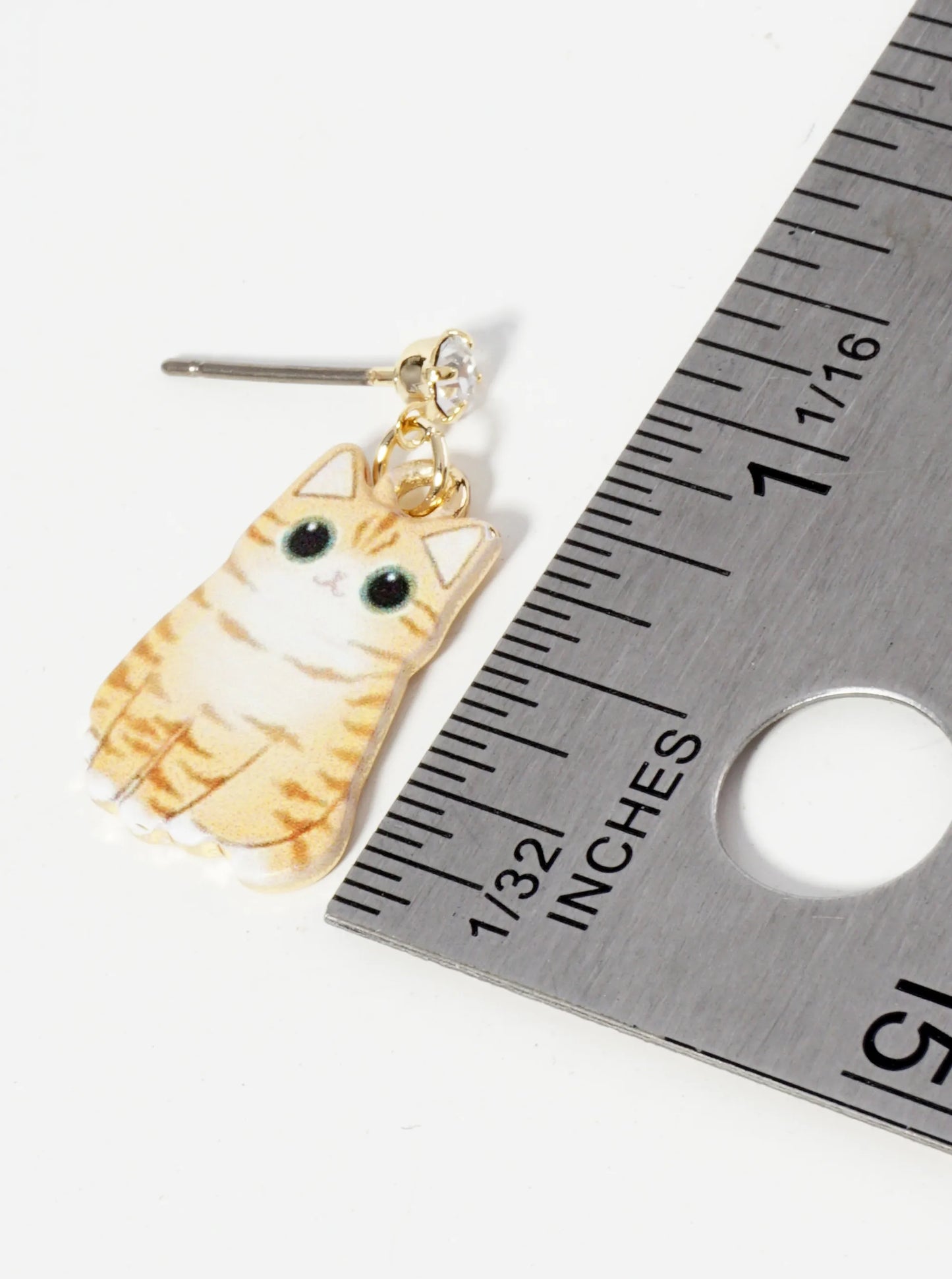Dainty Cat Dangle Drop Post Earrings