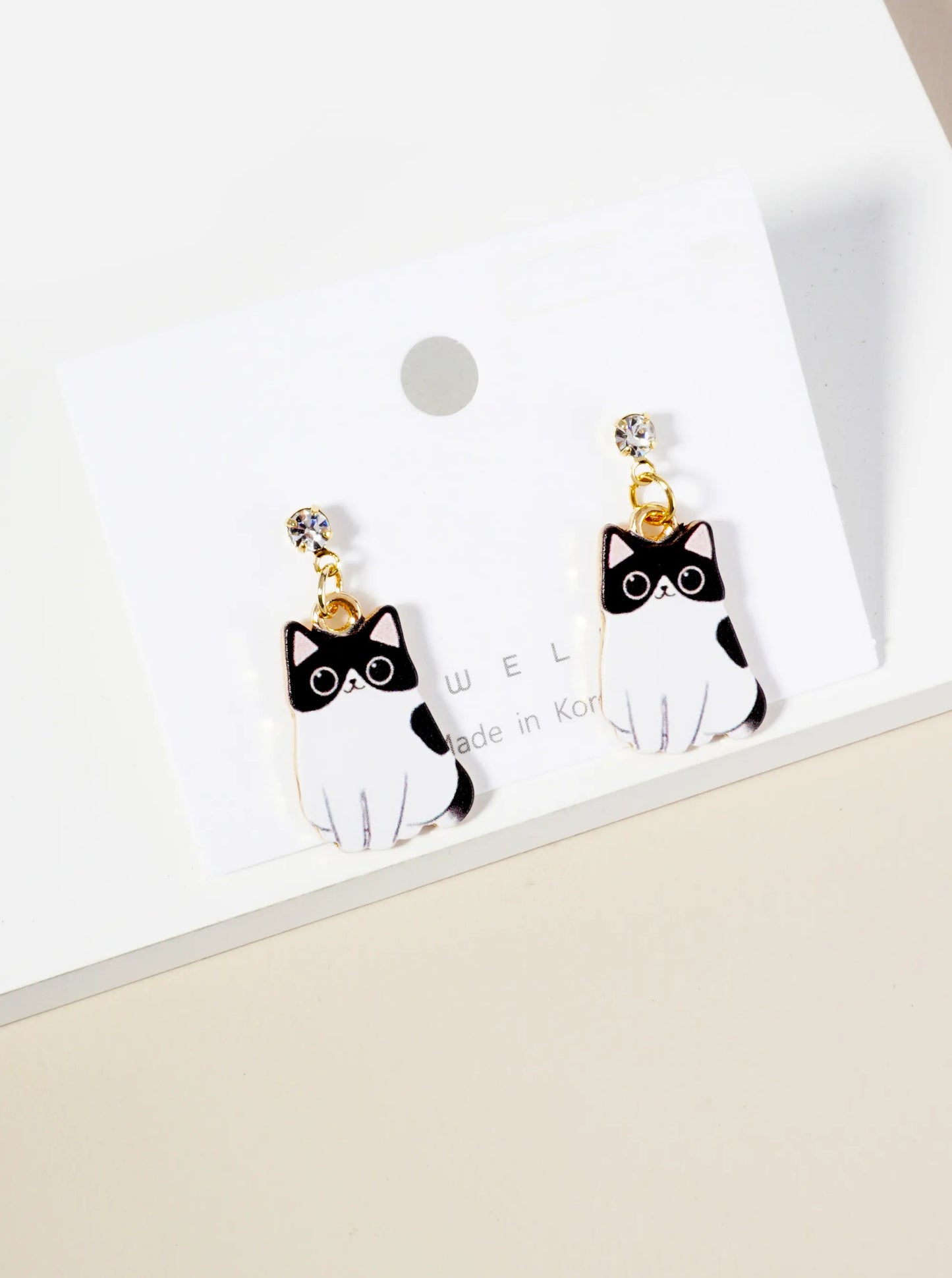 Dainty Cat Dangle Drop Post Earrings