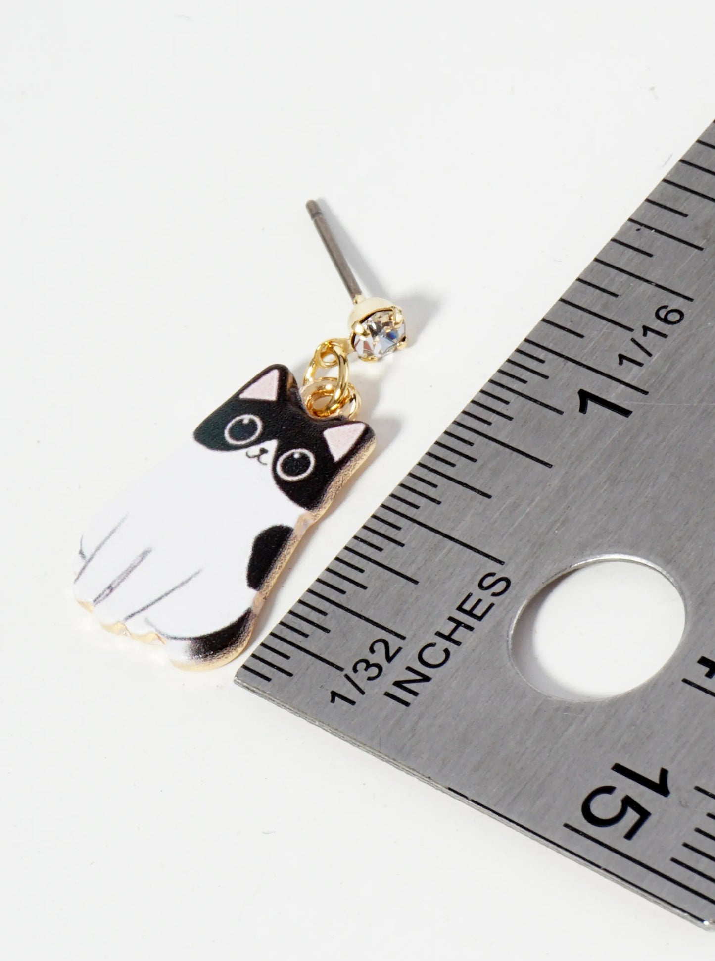 Dainty Cat Dangle Drop Post Earrings