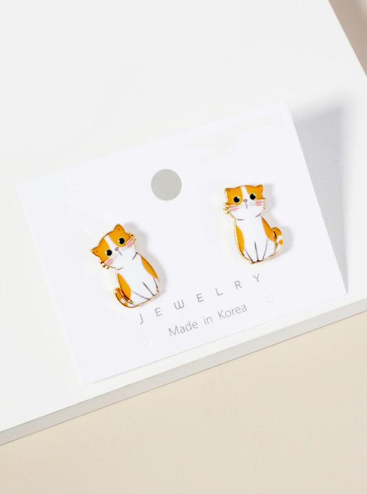 Dainty Cat Stud Earrings