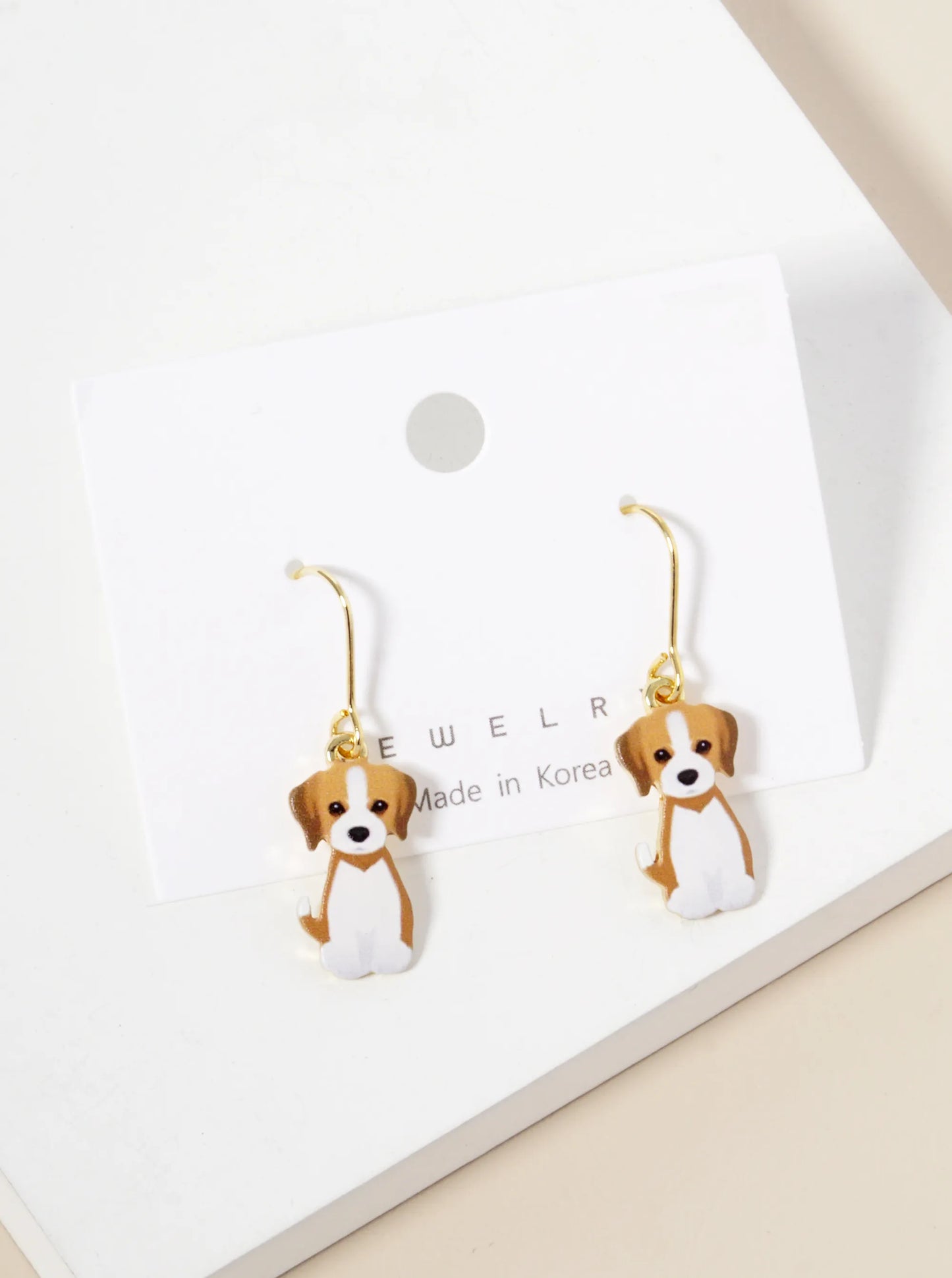 Dainty Dog Dangle Drop Earrings