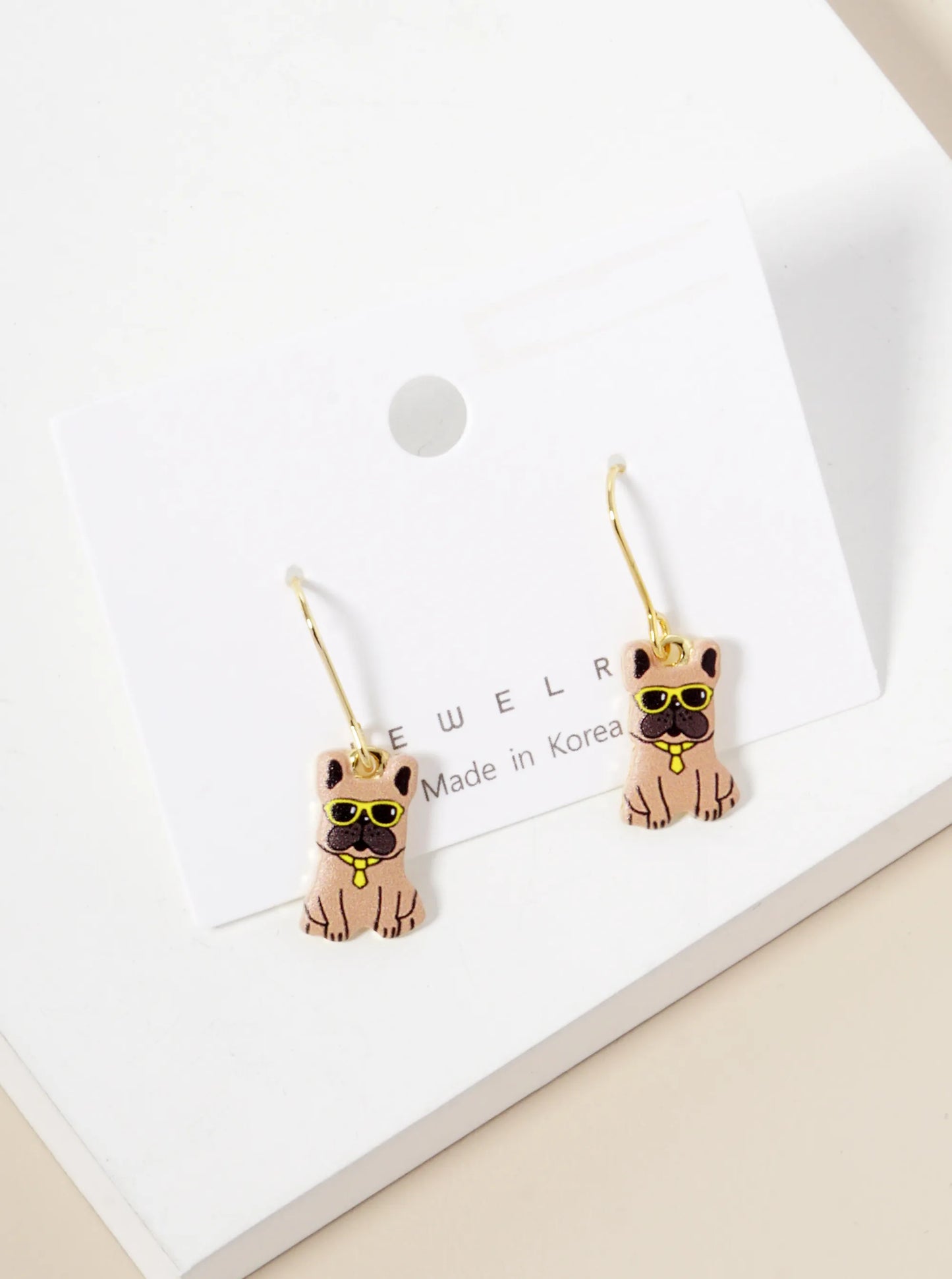 Dainty Dog Dangle Drop Earrings