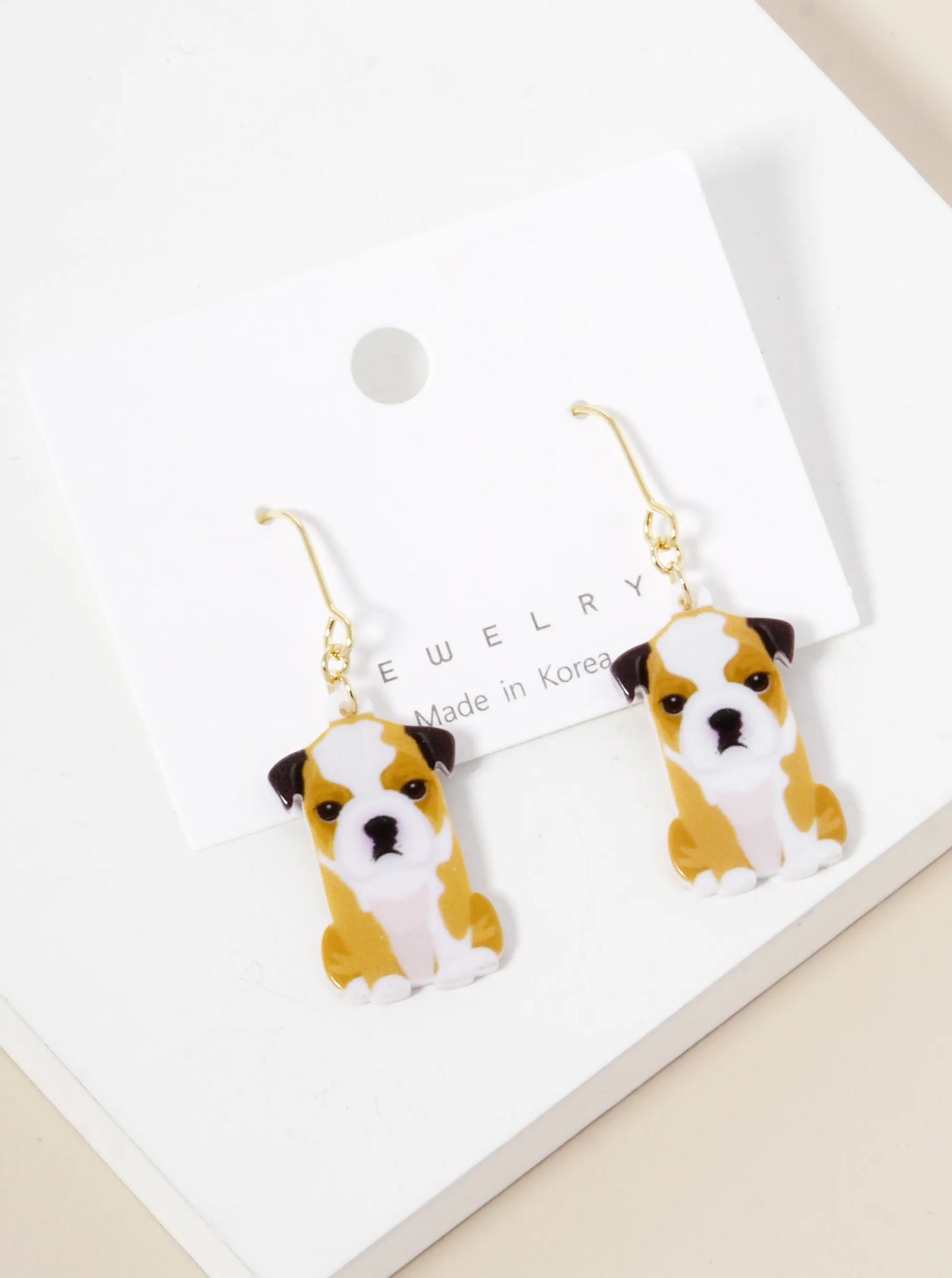 Dainty Dog Dangle Drop Earrings