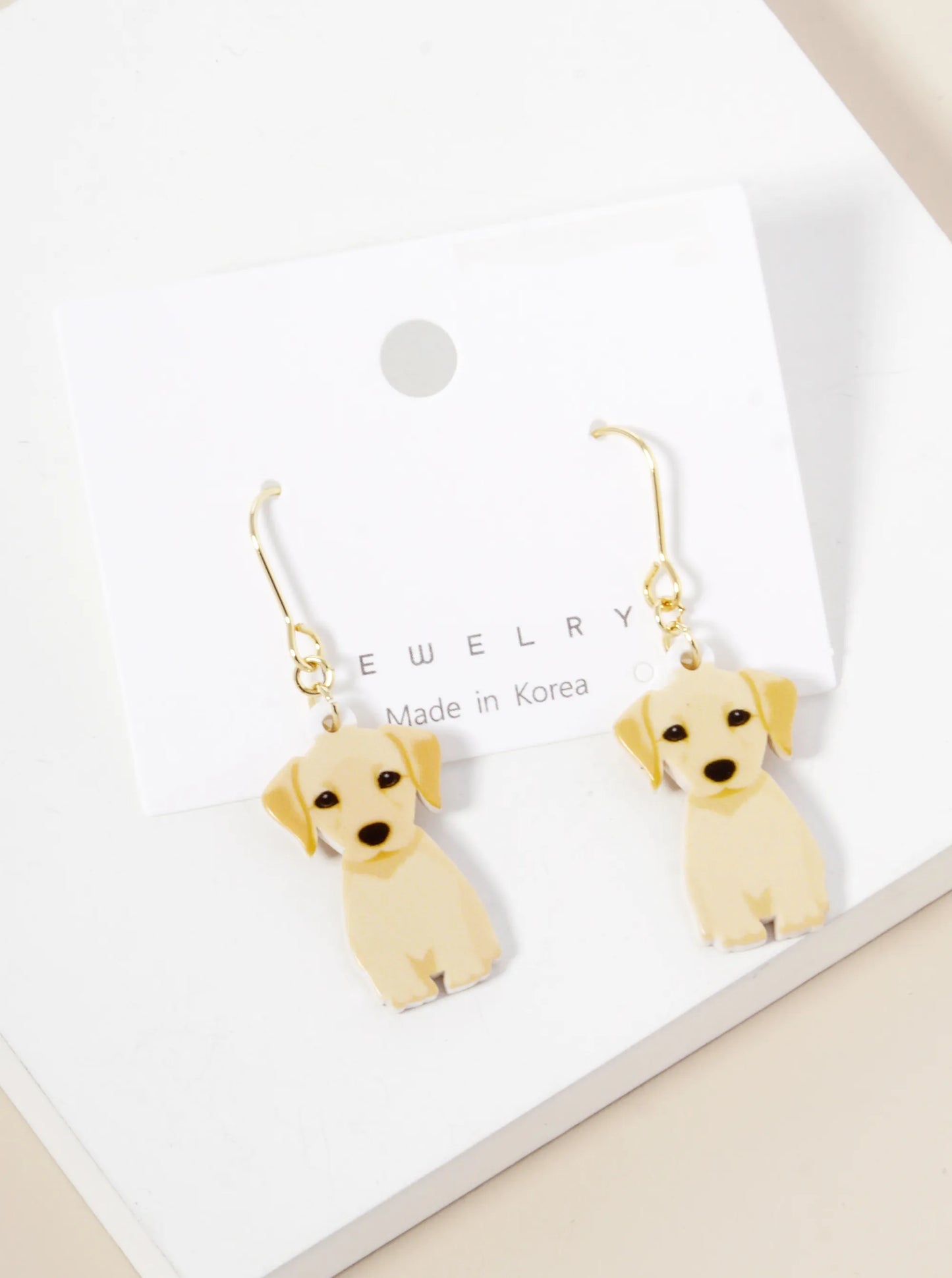 Dainty Dog Dangle Drop Earrings
