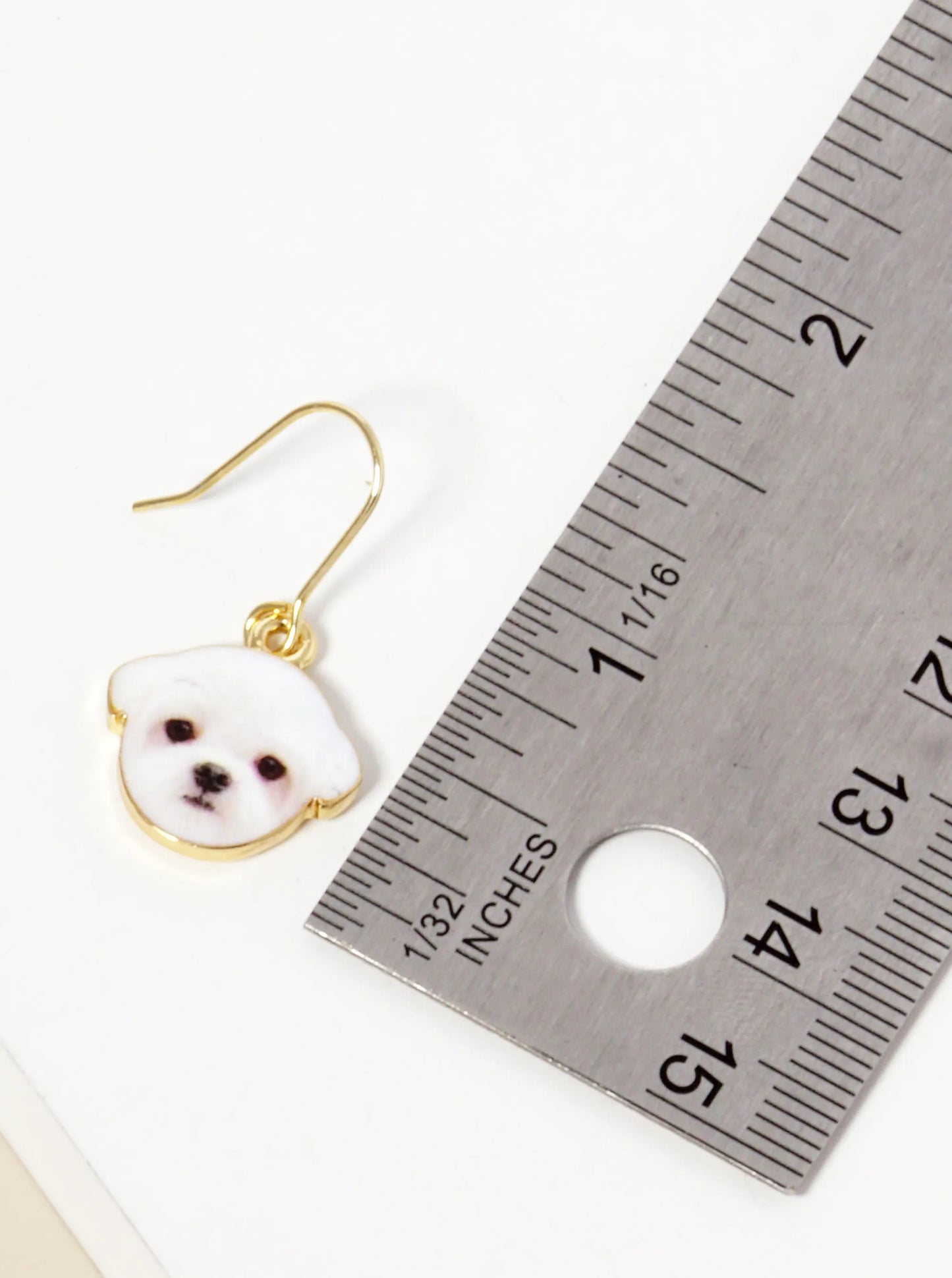 Dainty Dog Face Dangle Drop Earrings