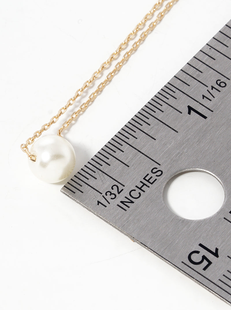 Dainty Pearl Bead Pendant Necklace