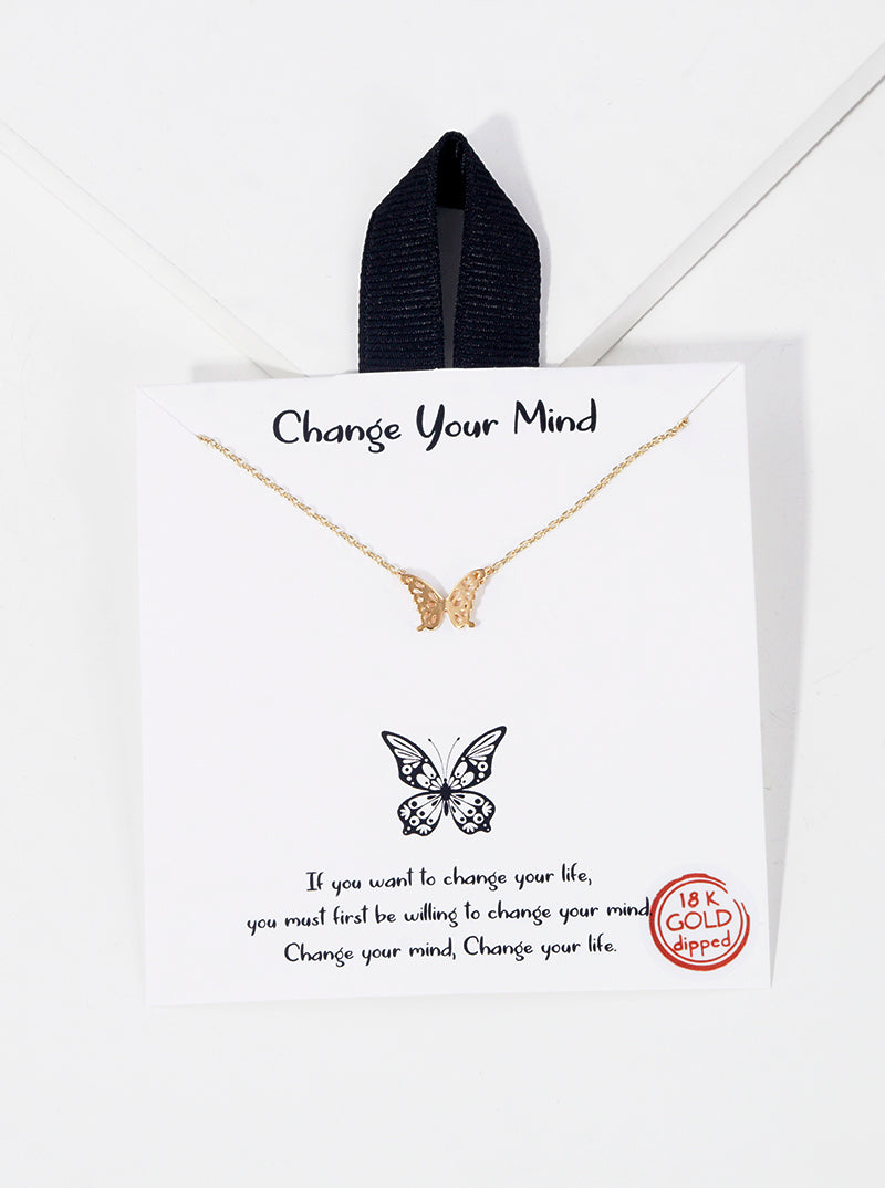 Delicate Butterfly Pendant 18K-Gold-Dipped Necklace