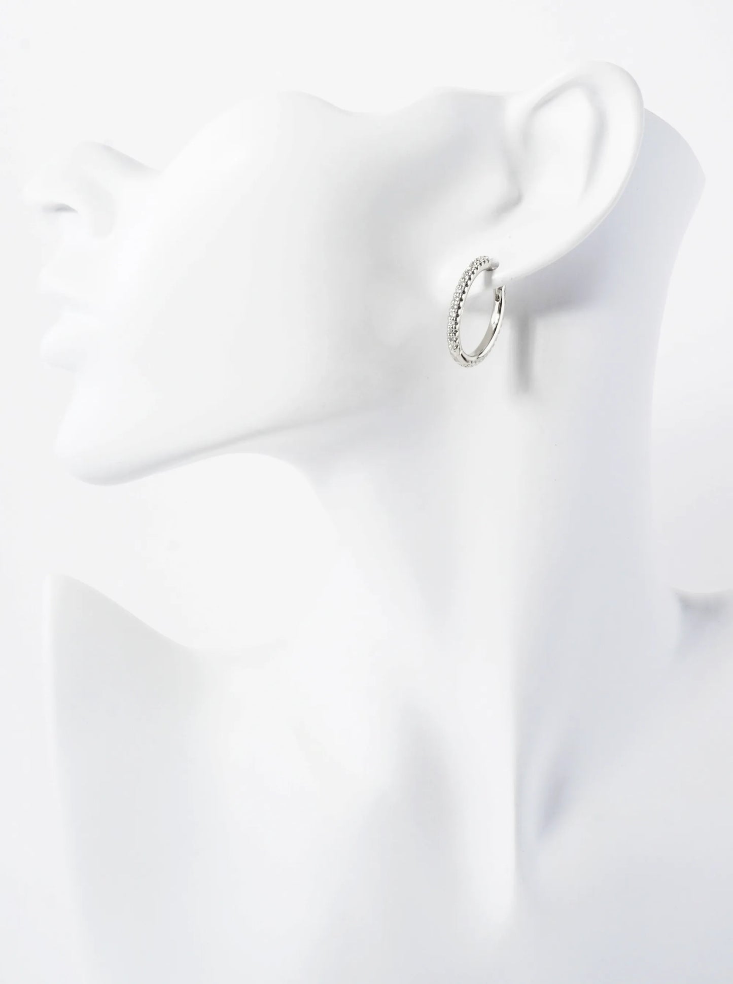 Delicate French-V-Split-Set Cubic-Zirconia Oval Shaped 14K-Gold-Dipped 20mm Brass Hoop Earrings