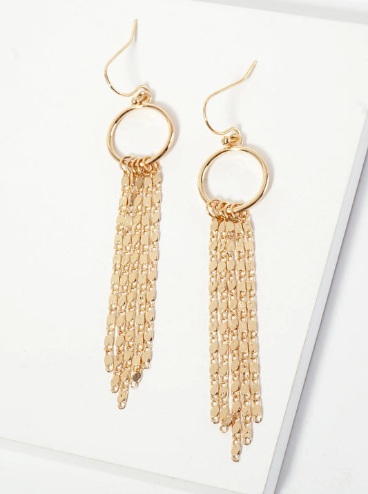 Delicate-chain Drop Polished Circle Dangle Earrings