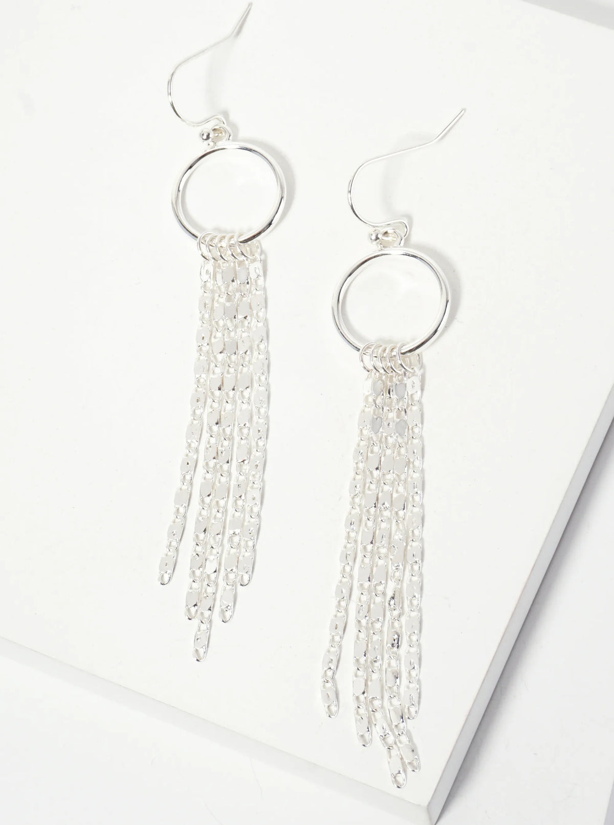 Delicate-chain Drop Polished Circle Dangle Earrings