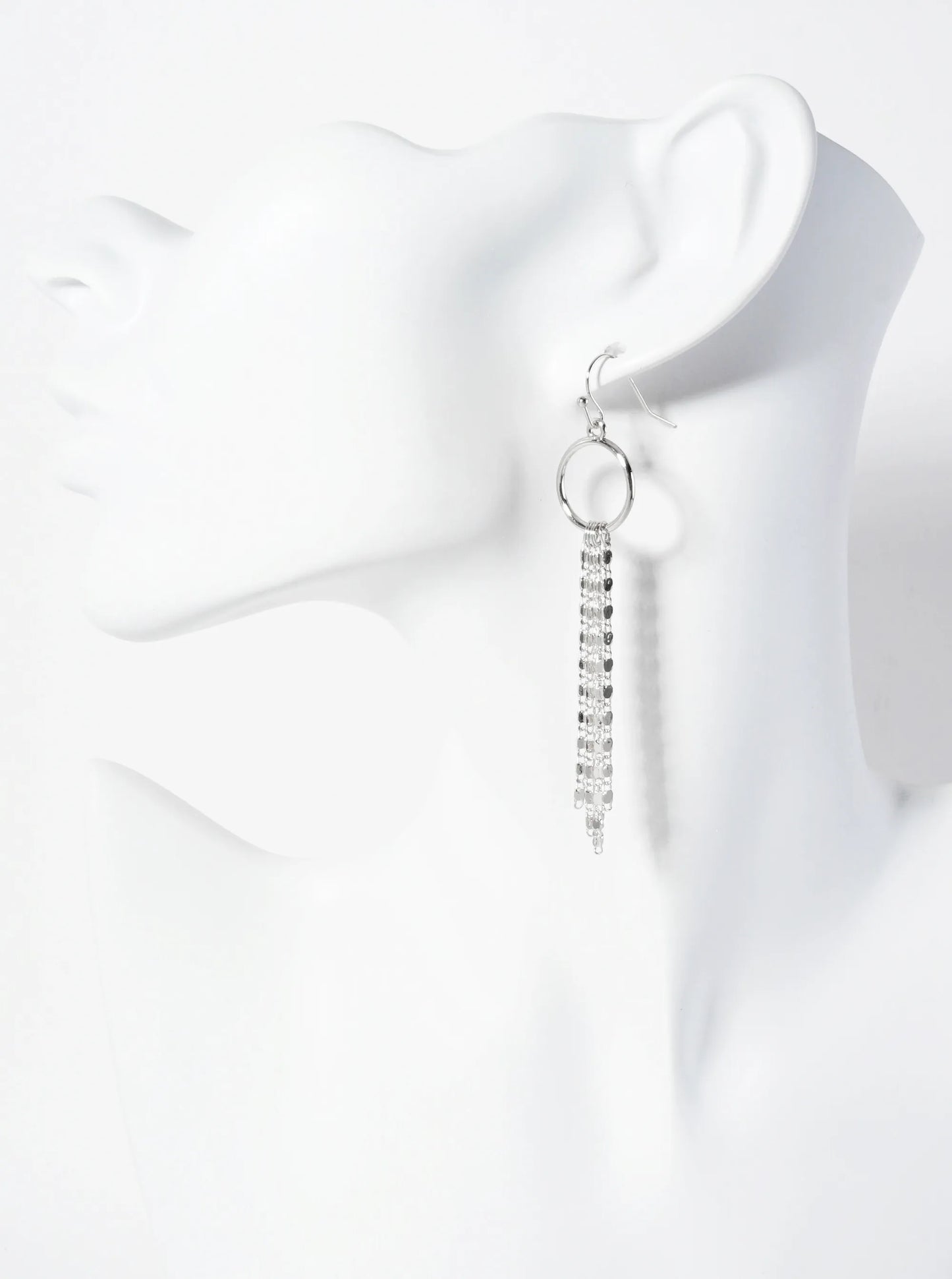 Delicate-chain Drop Polished Circle Dangle Earrings