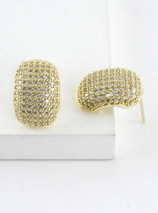 Dense Micro Pave CZ Cushion Drop Earrings