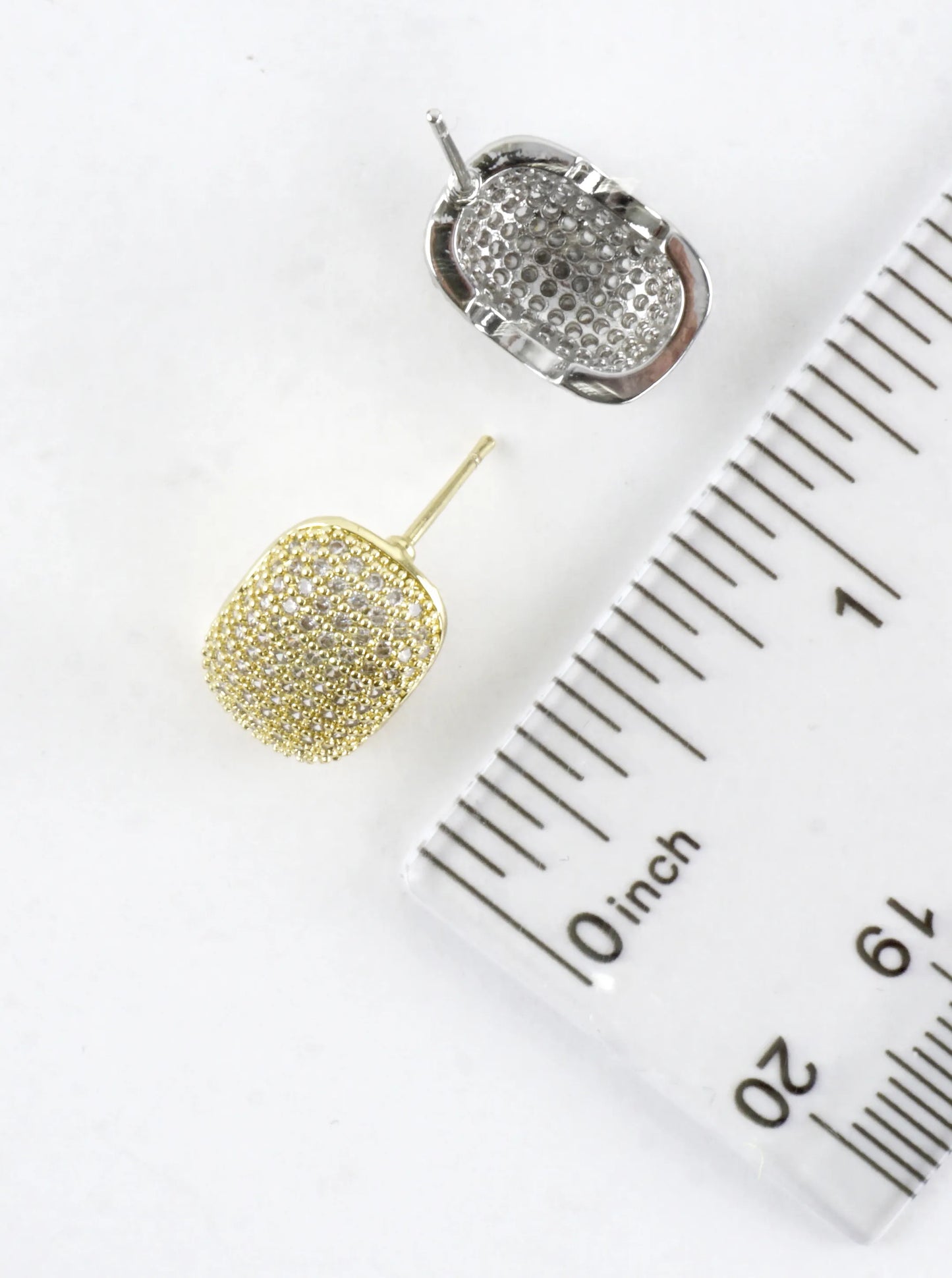 Dense Micro Pave CZ Cushion Drop Earrings